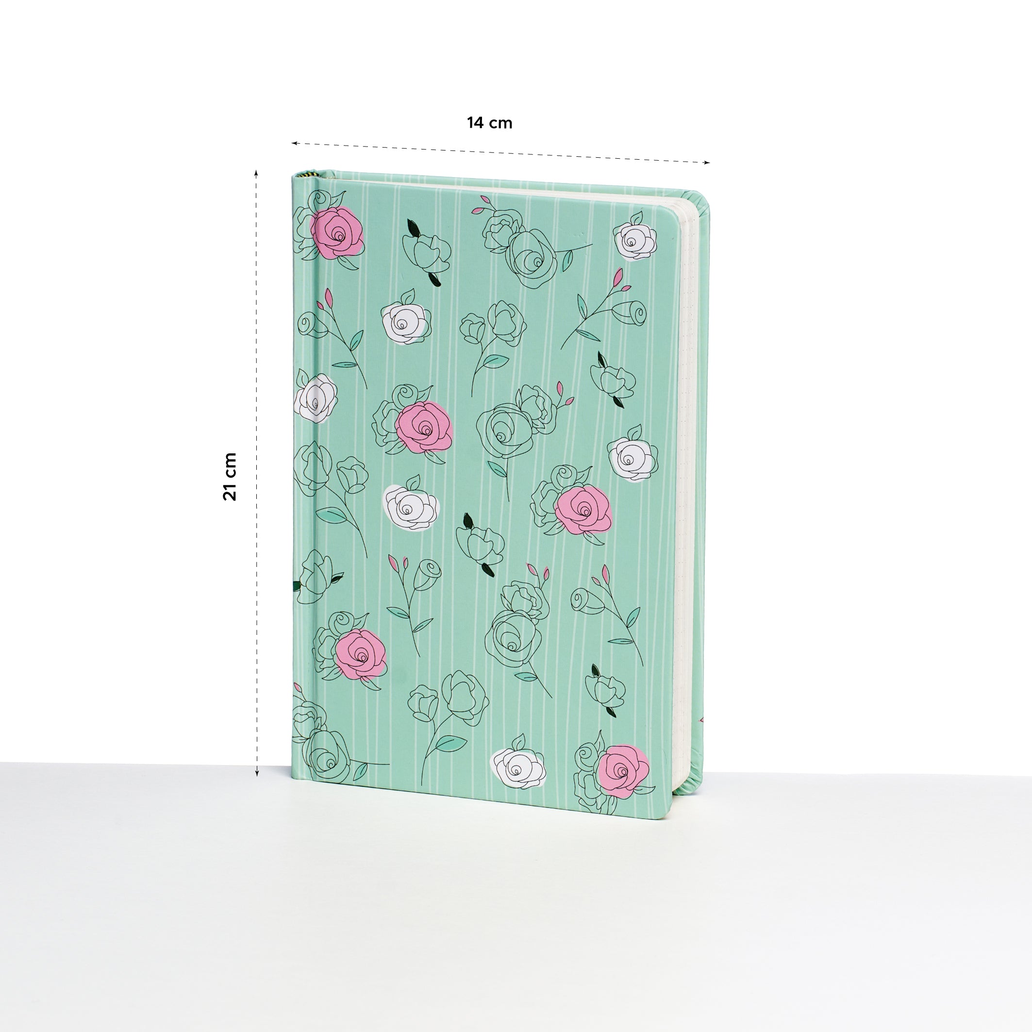 The Pastel Mint Roses - Designer Hard Cover Notebook - Image 2