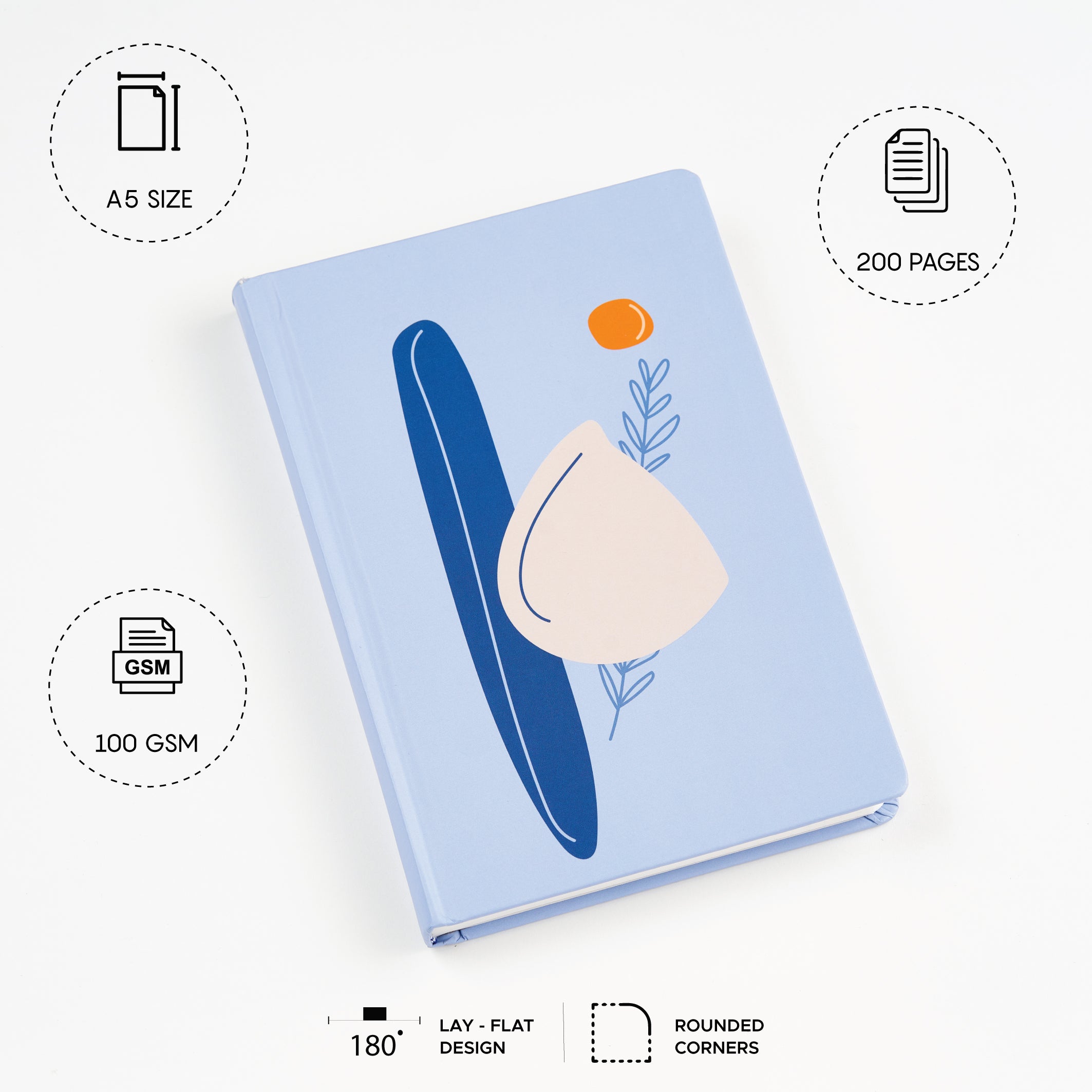 The Blue Sunset - Designer Hard Cover Notebook