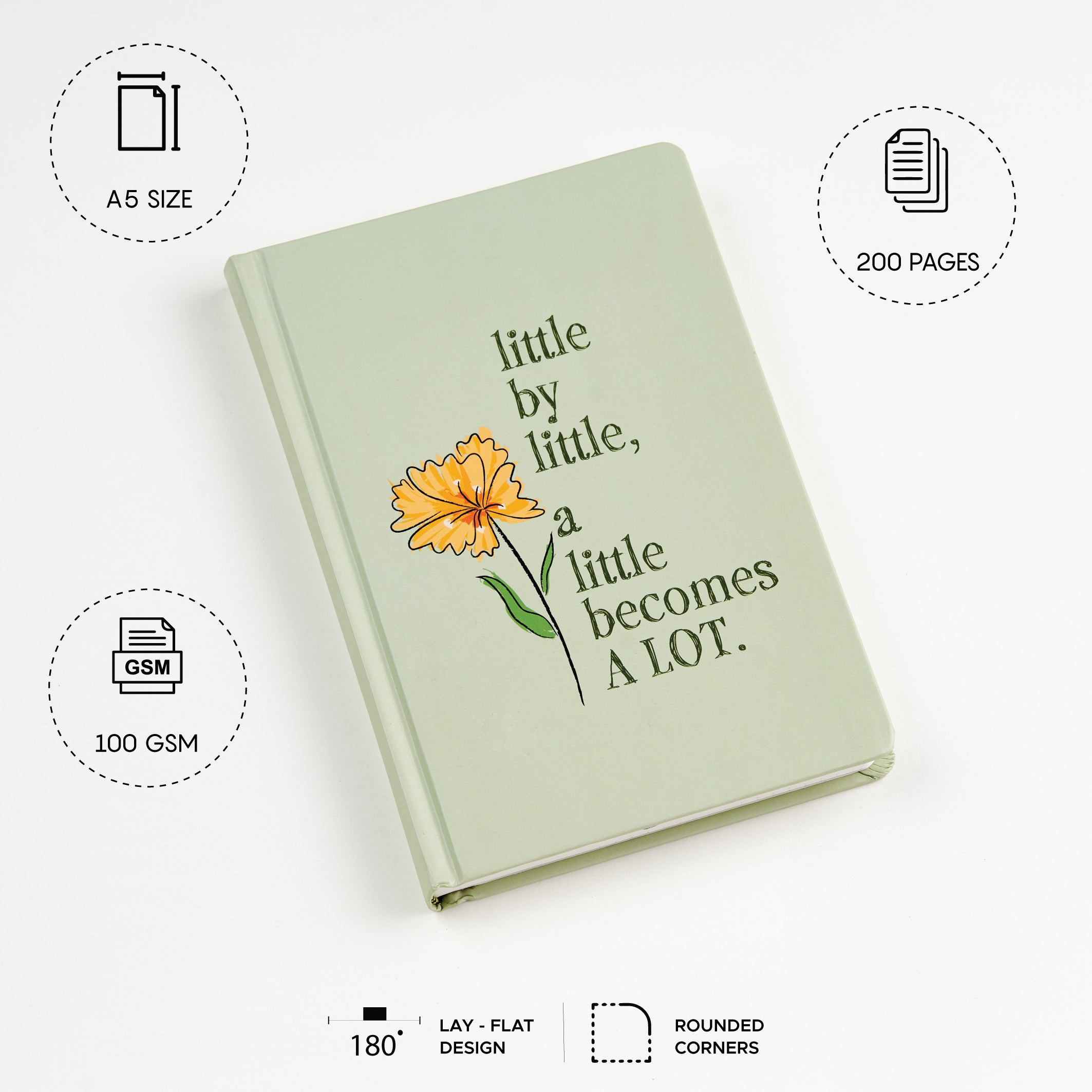 Little by Little - Designer Hard Cover Notebooks