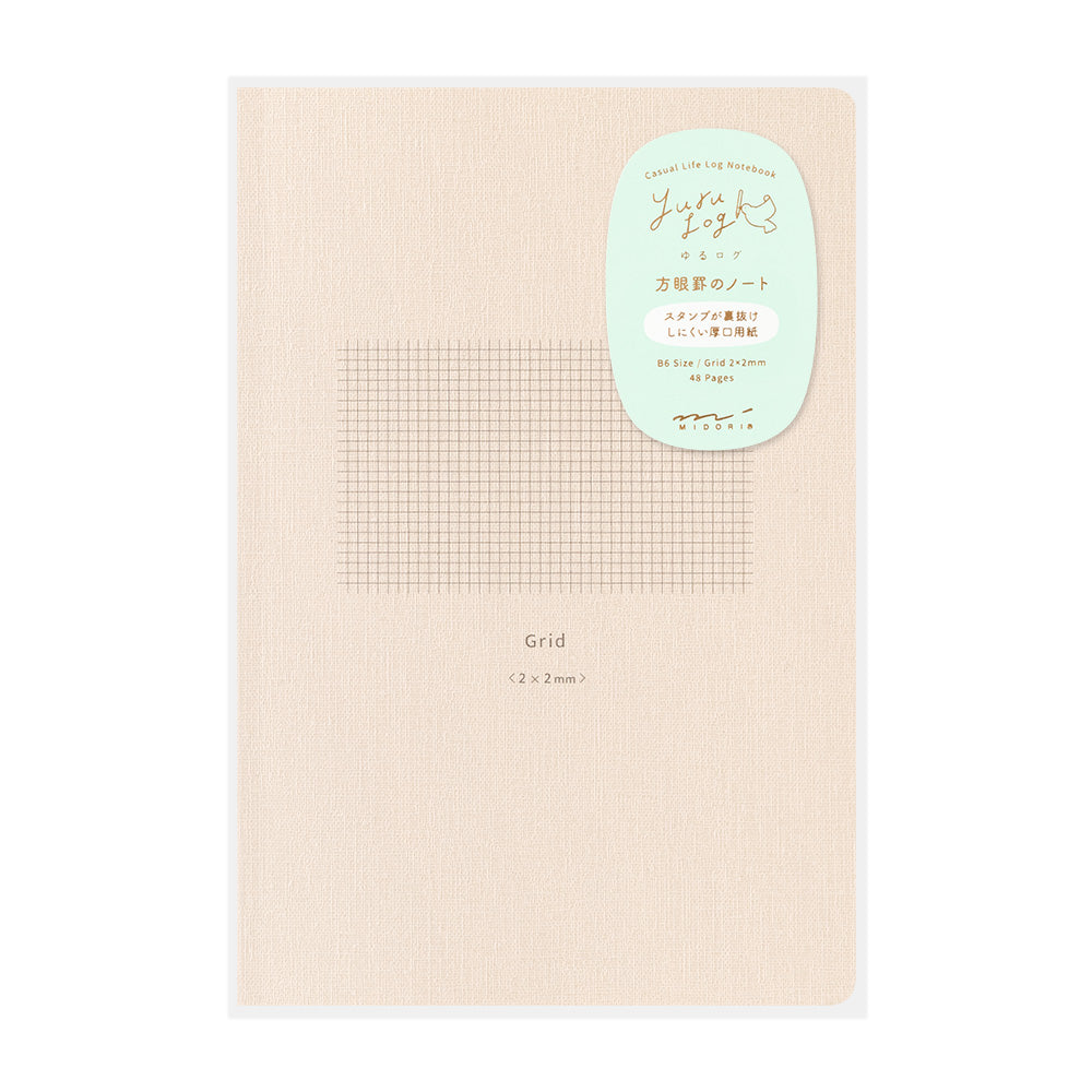 MIDORI Yuru Log Notebook (B6) Grid 2x2mm