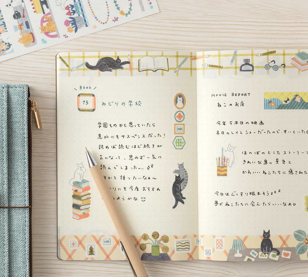 MIDORI Yuru Log Notebook (B6) Cat - Image 4