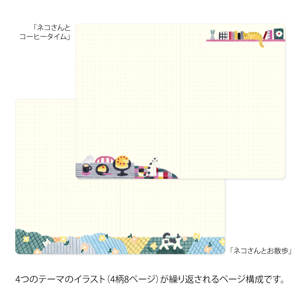 MIDORI Yuru Log Notebook (B6) Cat - Image 6