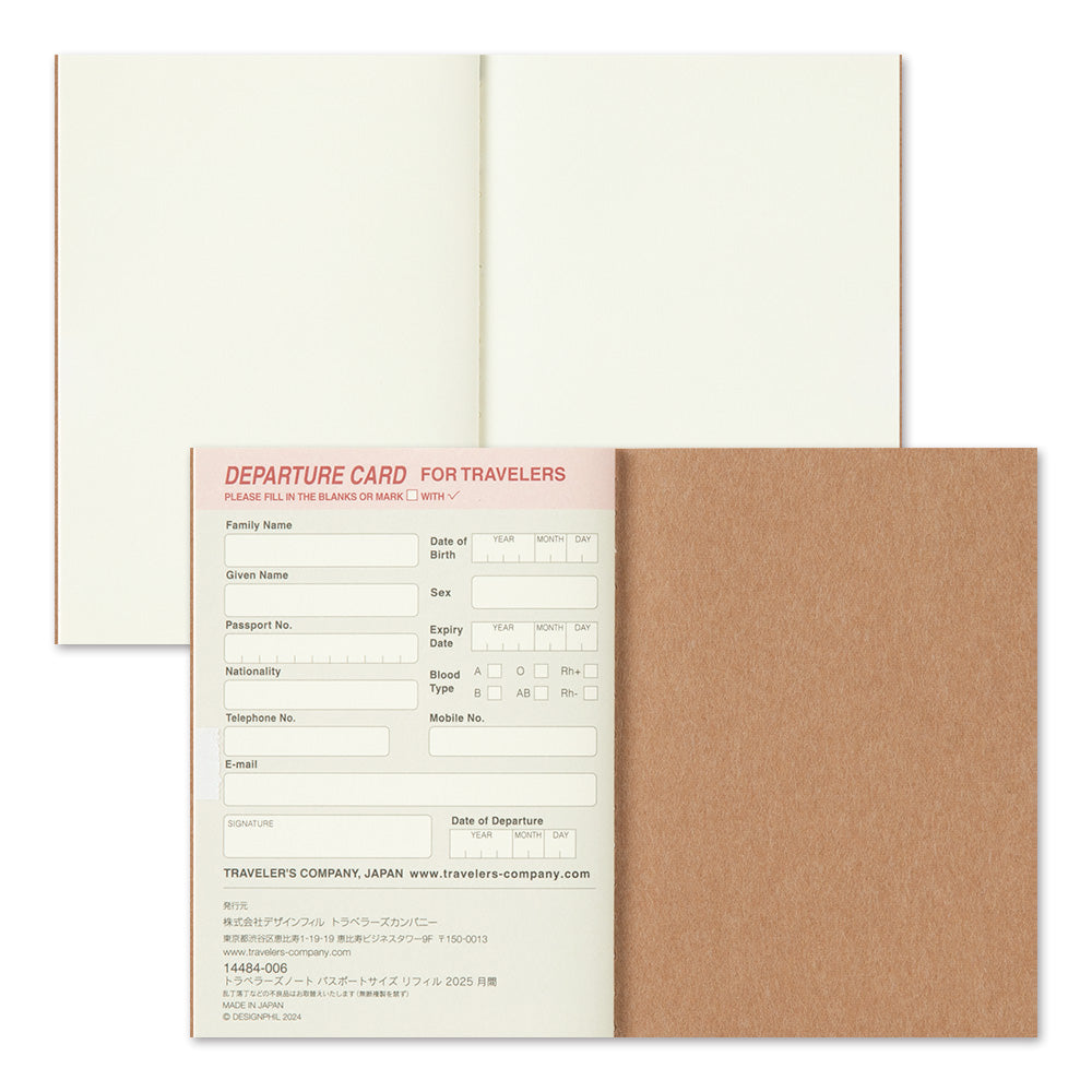 TRAVELER'S notebook Passport Size Refill 2025 Monthly - Image 7
