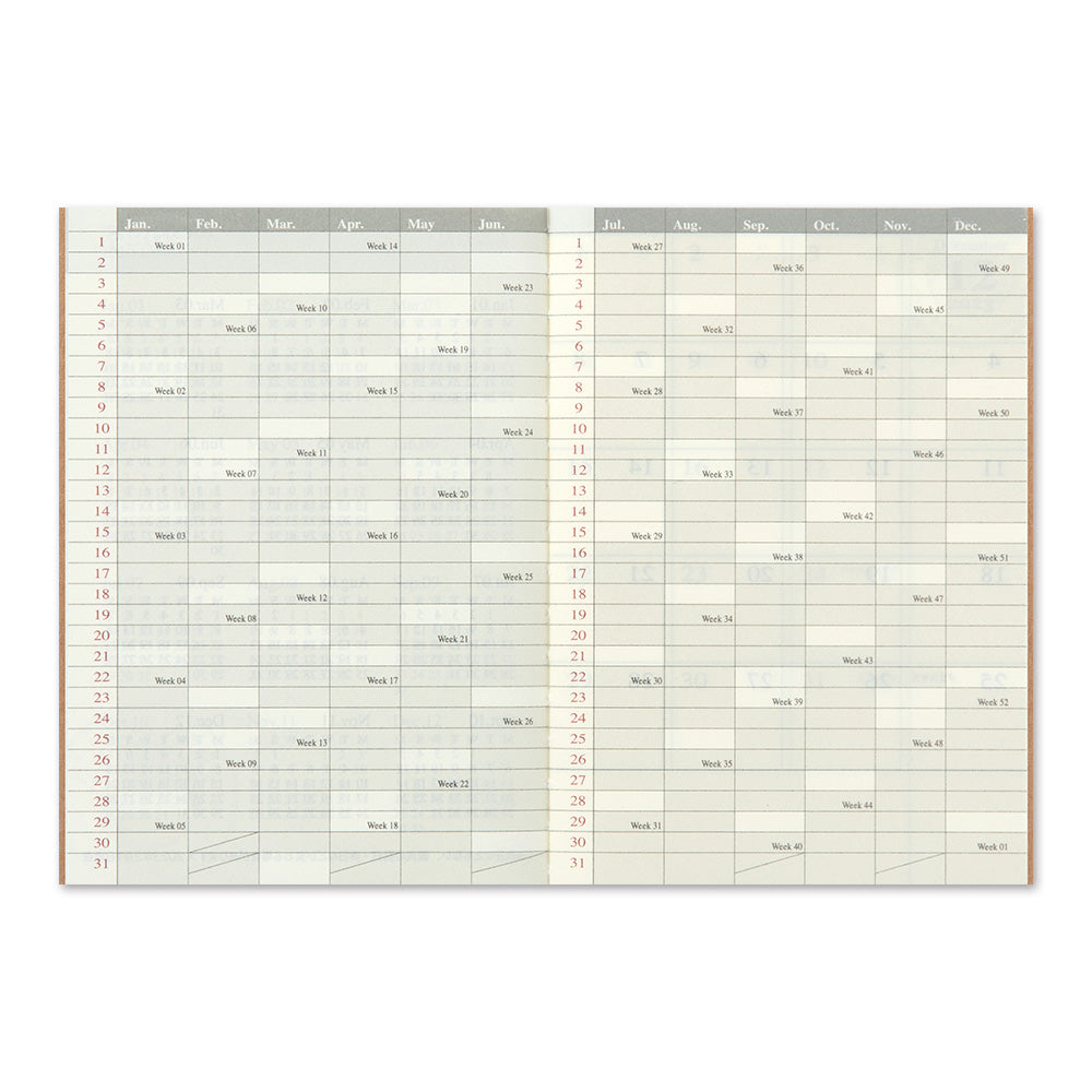 TRAVELER'S notebook Passport Size Refill 2024 Monthly - Image 4