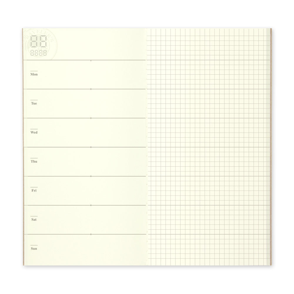 TRAVELER'S notebook Refill Free Diary Weekly + Grid Notebook 019 - Image 3