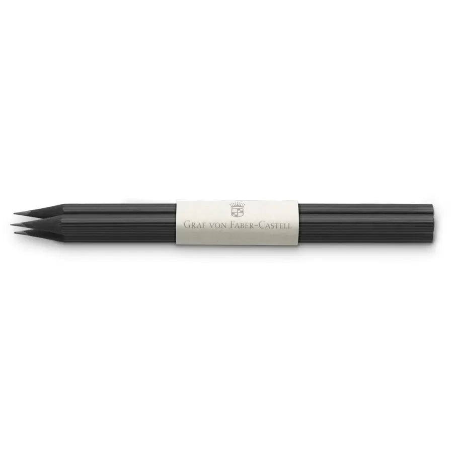 Graf Von Faber-Castell Fluted Graphite Wood Pencils Set of 3 - Black - Image 2