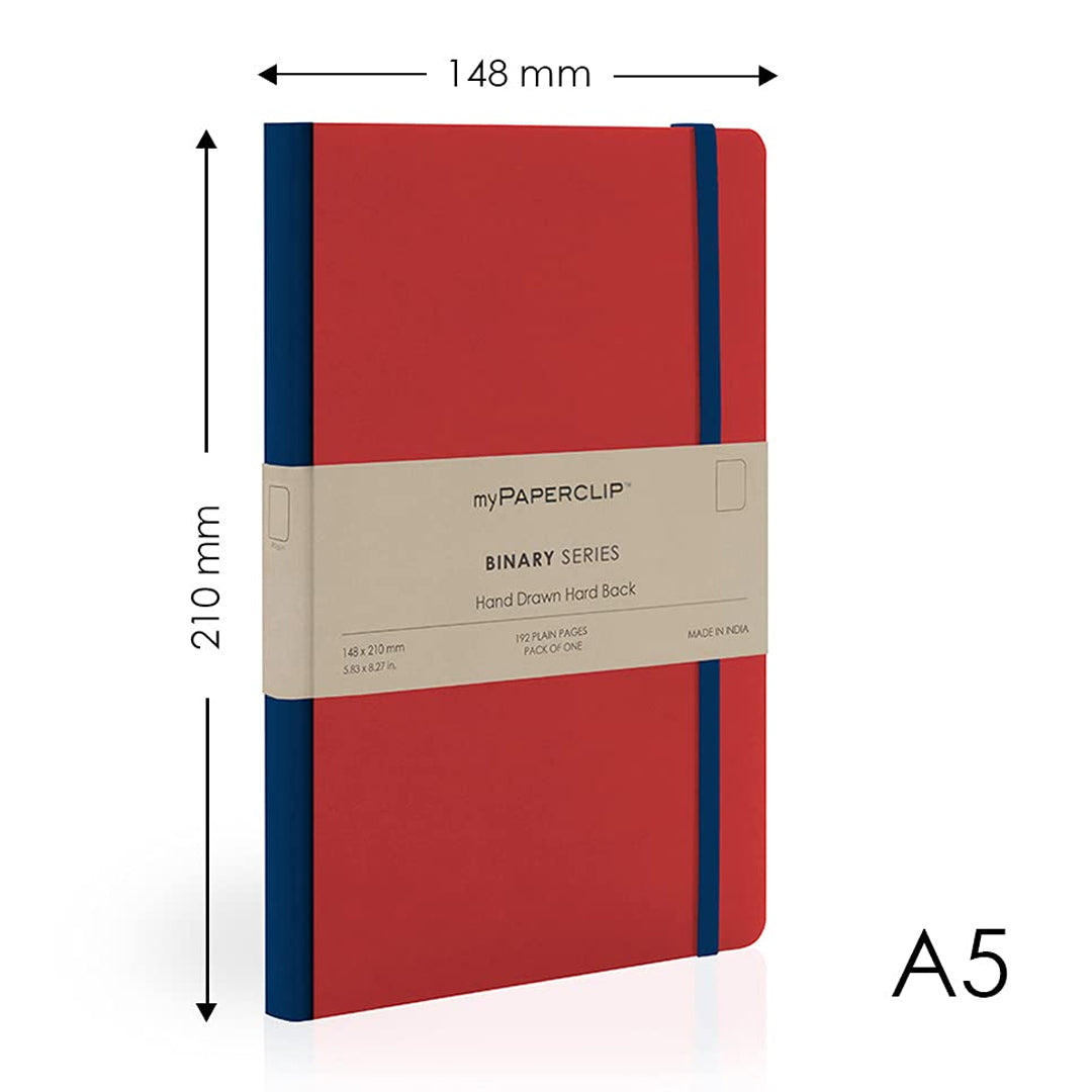 Mypaperclip binary series hand drawn hand back A5 notebook - Image 4