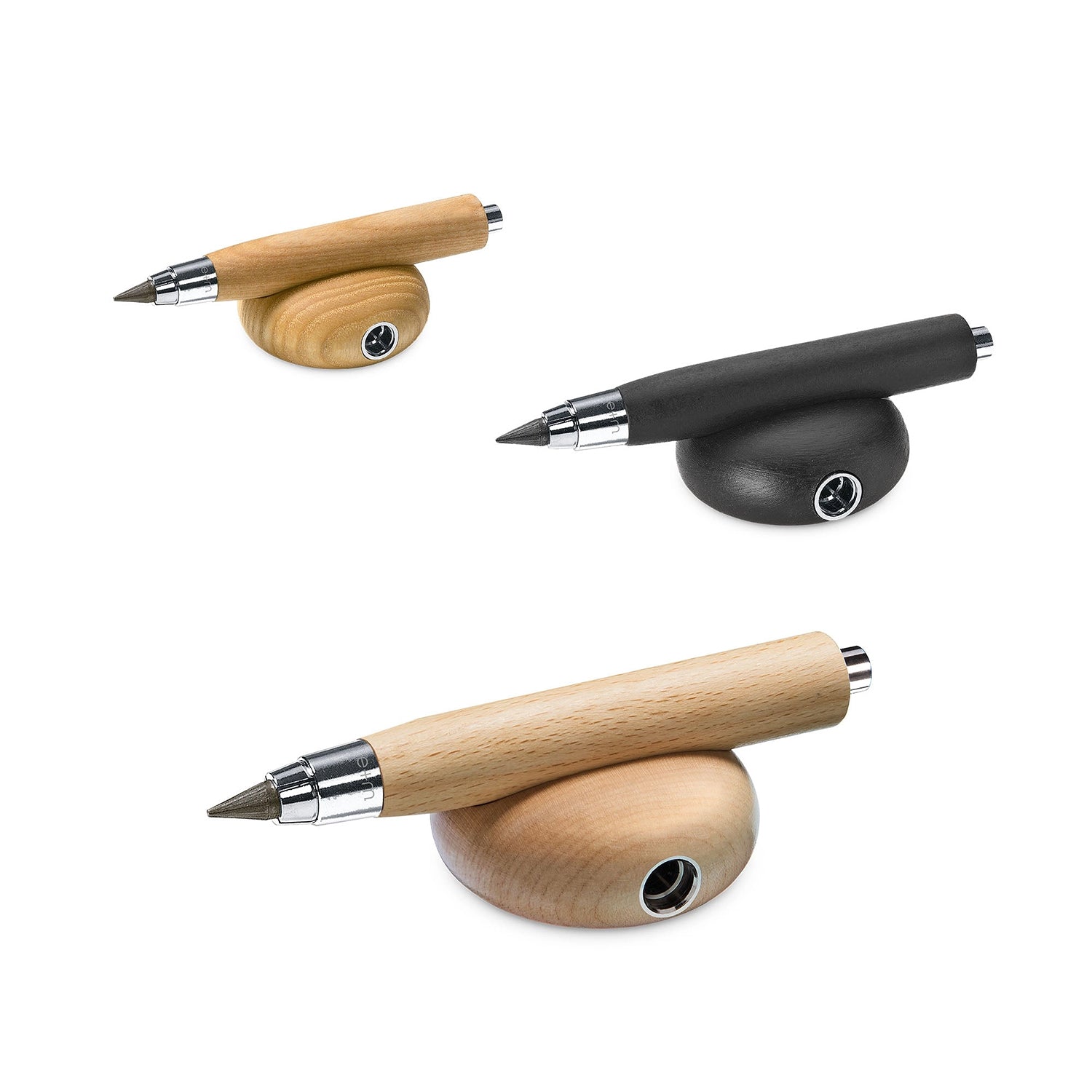 Workman Clutch Pencil 5.5mm Set With Round Disc Sharpener - Ash Wood - Image 2