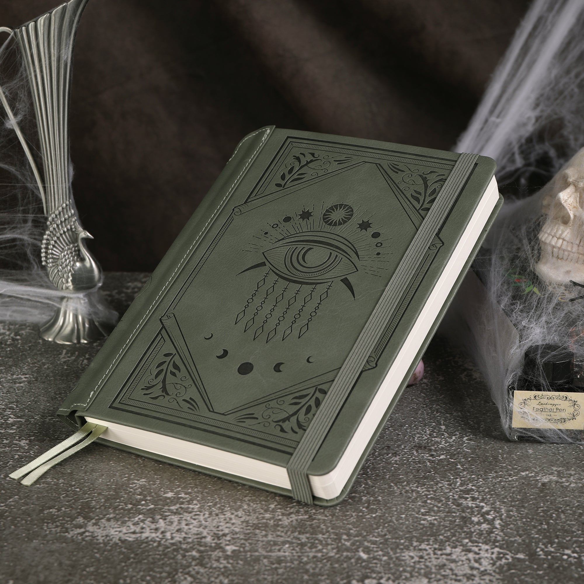 A5 Evil Eye Lined Notebook - Green - Image 5