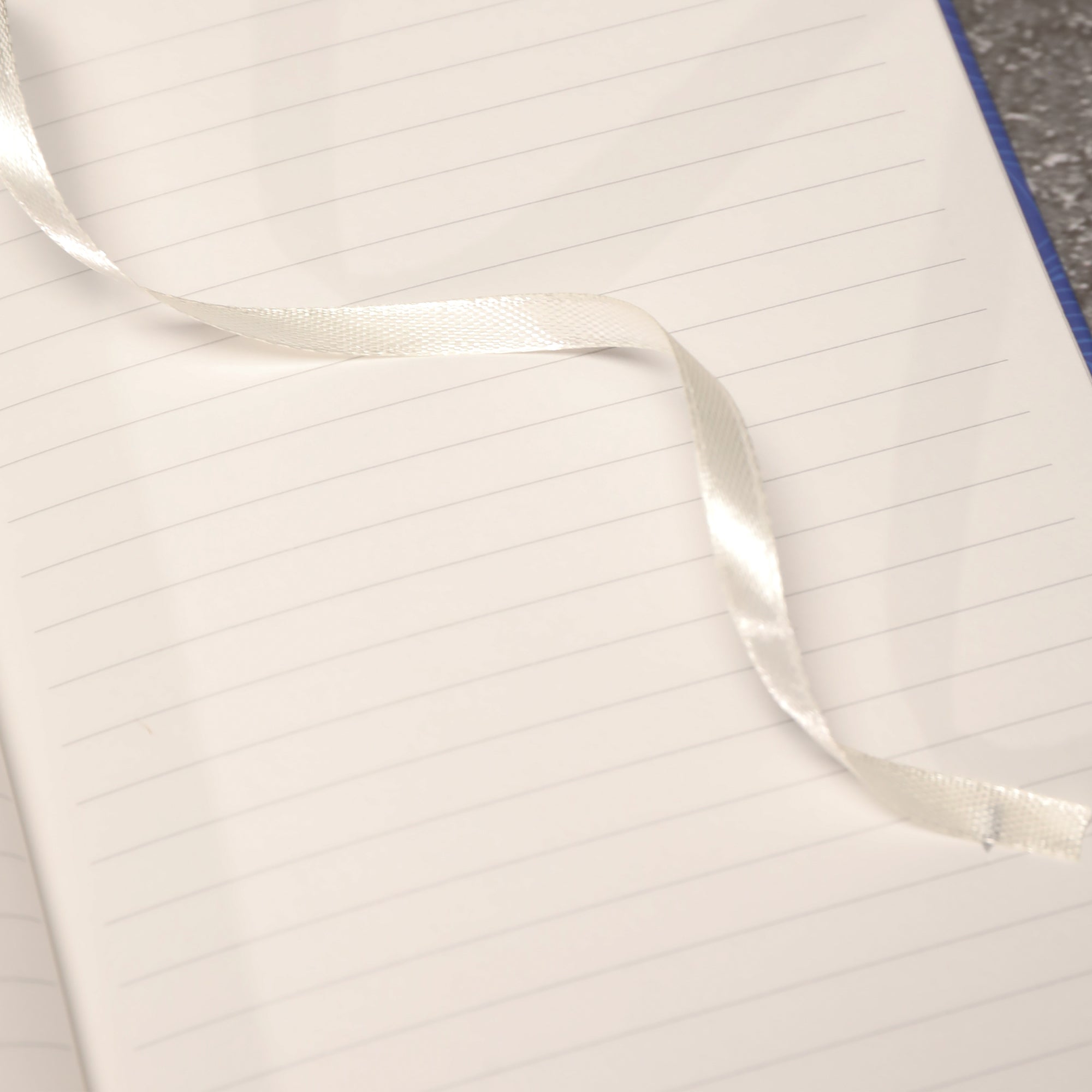 Rose Whisper Lined Notebook - Blue