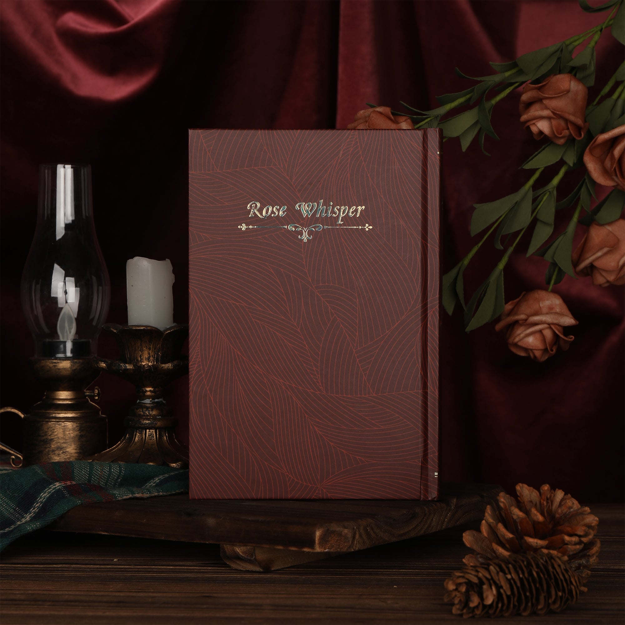 Rose Whisper Lined Notebook - Red