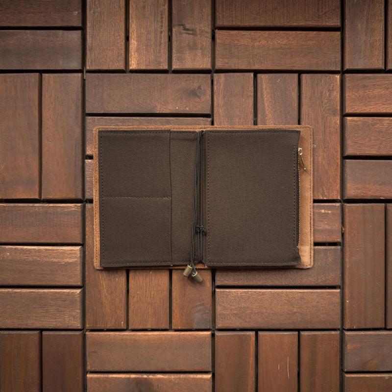 Dark Brown Fabric Pocket Insert - A6 - Image 4