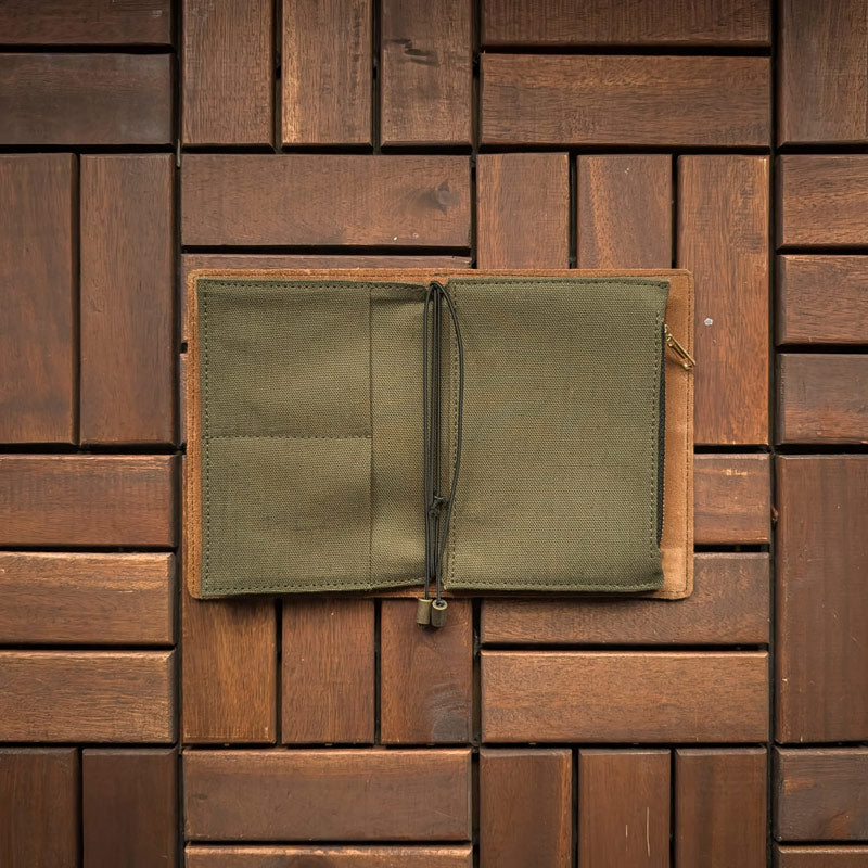 Olive Green Fabric Pocket Insert - A6 - Image 4