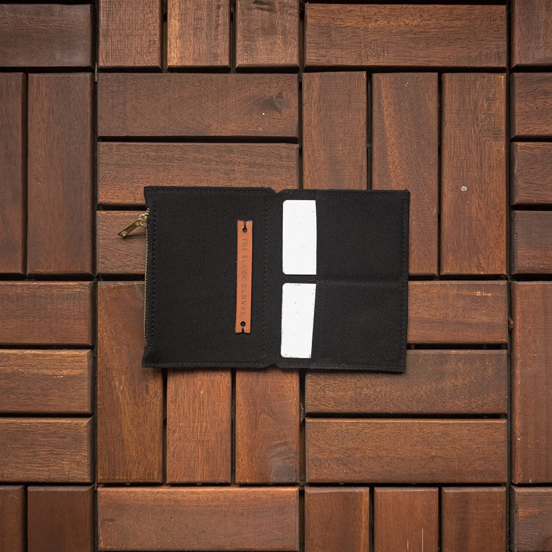 Charcoal Black Fabric Pocket Insert - Passport