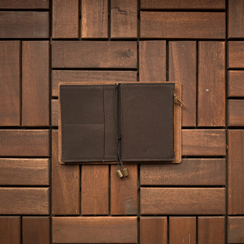 Dark Brown Fabric Pocket Insert - Passport - Image 4