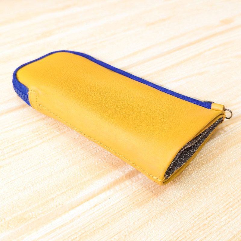 Colour Block Pen Pouch - Sunshine Blue - Image 3