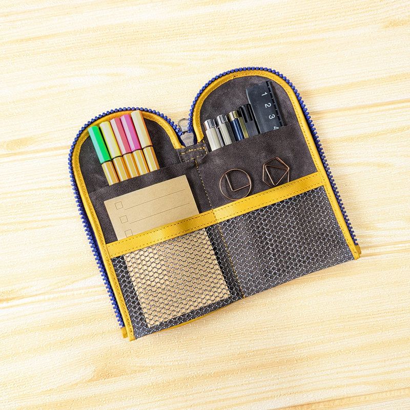 Colour Block Pen Pouch - Sunshine Blue - Image 4