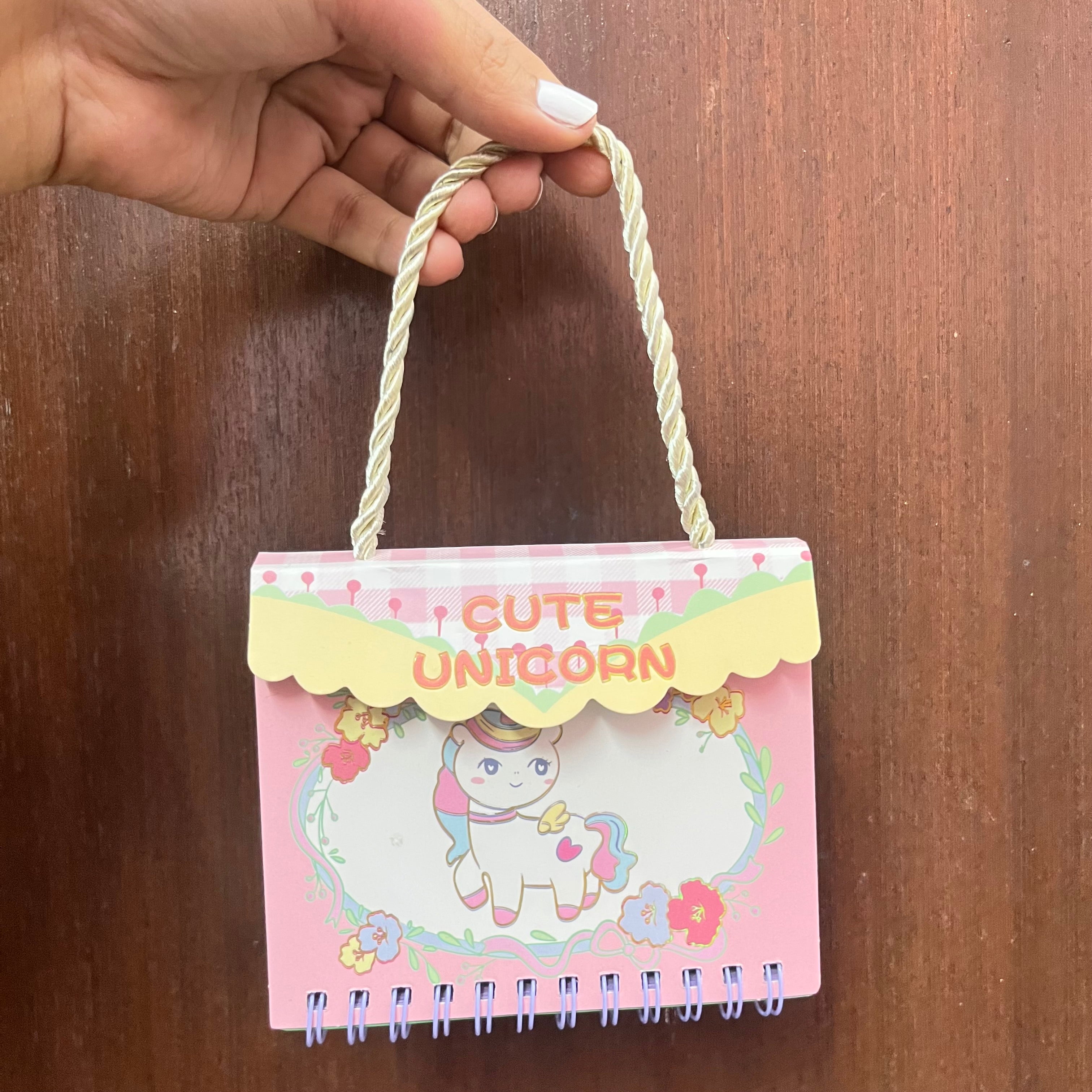 Mini Unicorn Diary With Bag Style Straps - Image 2