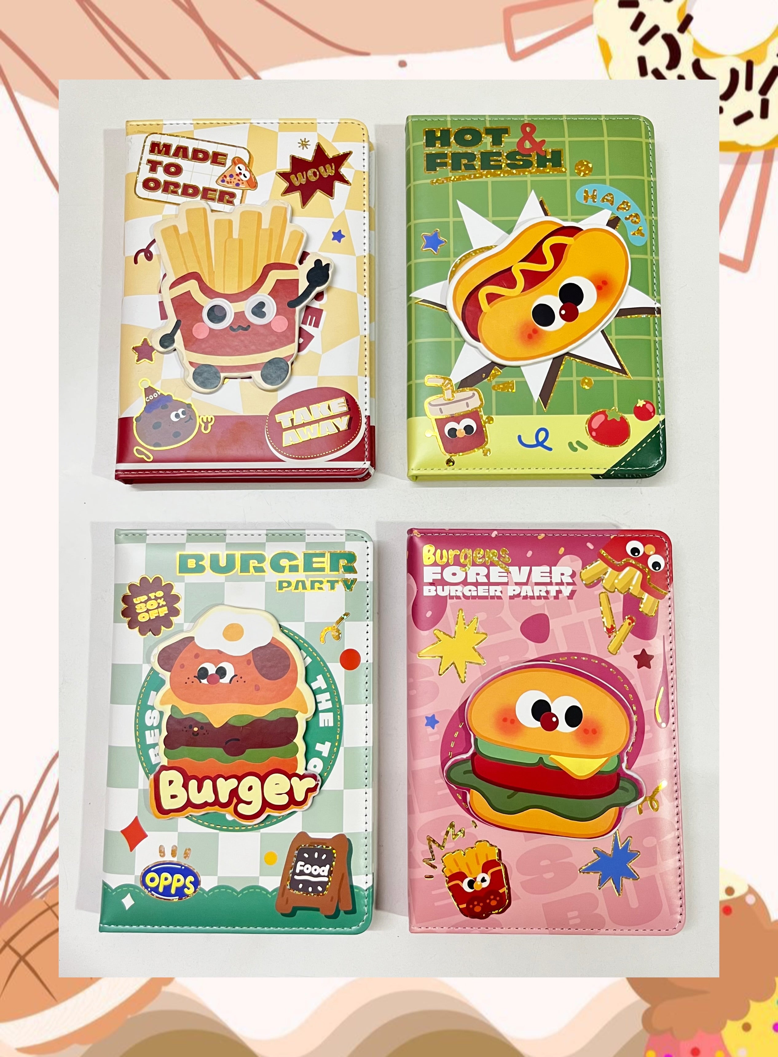 Rotating 3D Fast Food Notepad/Premium Diary