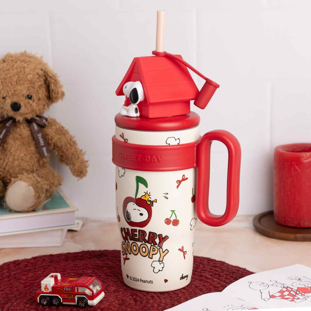 Cute 3D-Figures Insulated Tumbler with Straw - Image 3