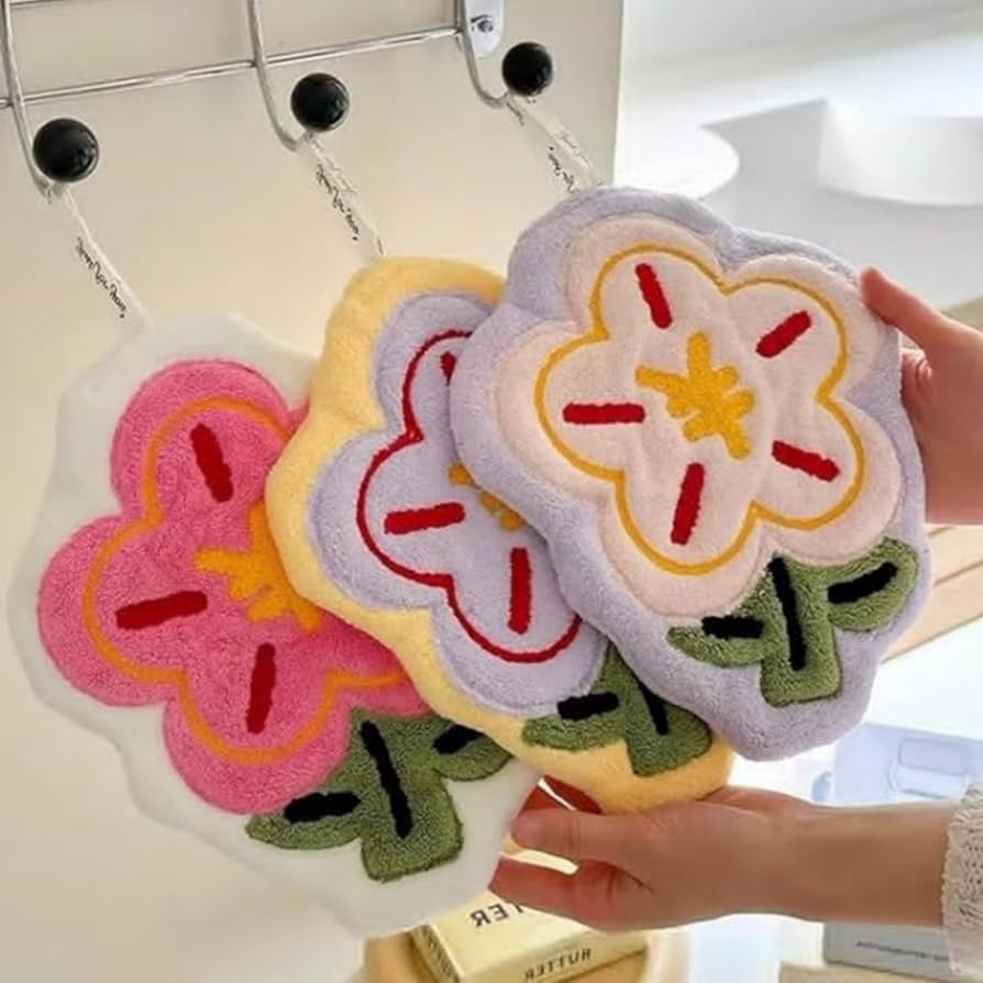 Cute Kawaii Flower Hand Towel | Soft & Absorbent - Image 2