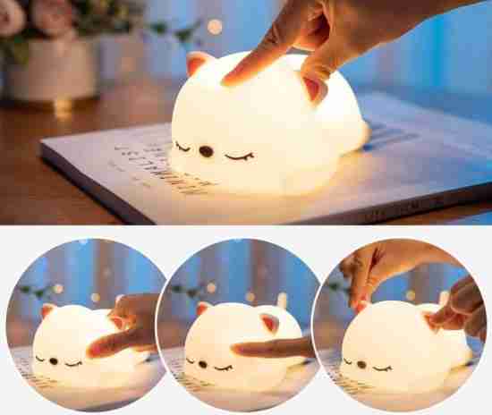 Snooring Cat Silicone Touch  Lamp - Image 2