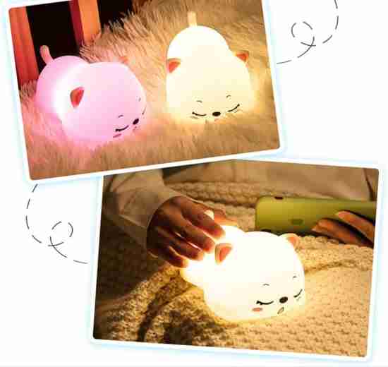 Snooring Cat Silicone Touch  Lamp - Image 3