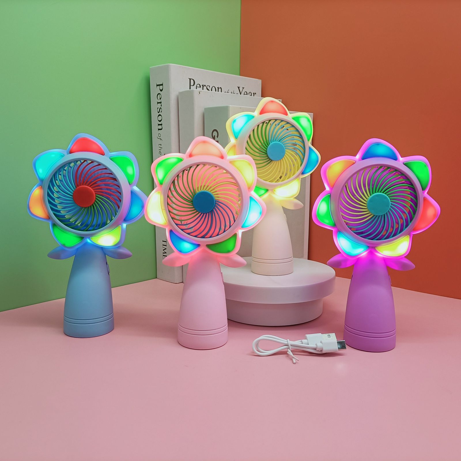 Bloom Glow LED Flower Portable USB Handfan - Image 6