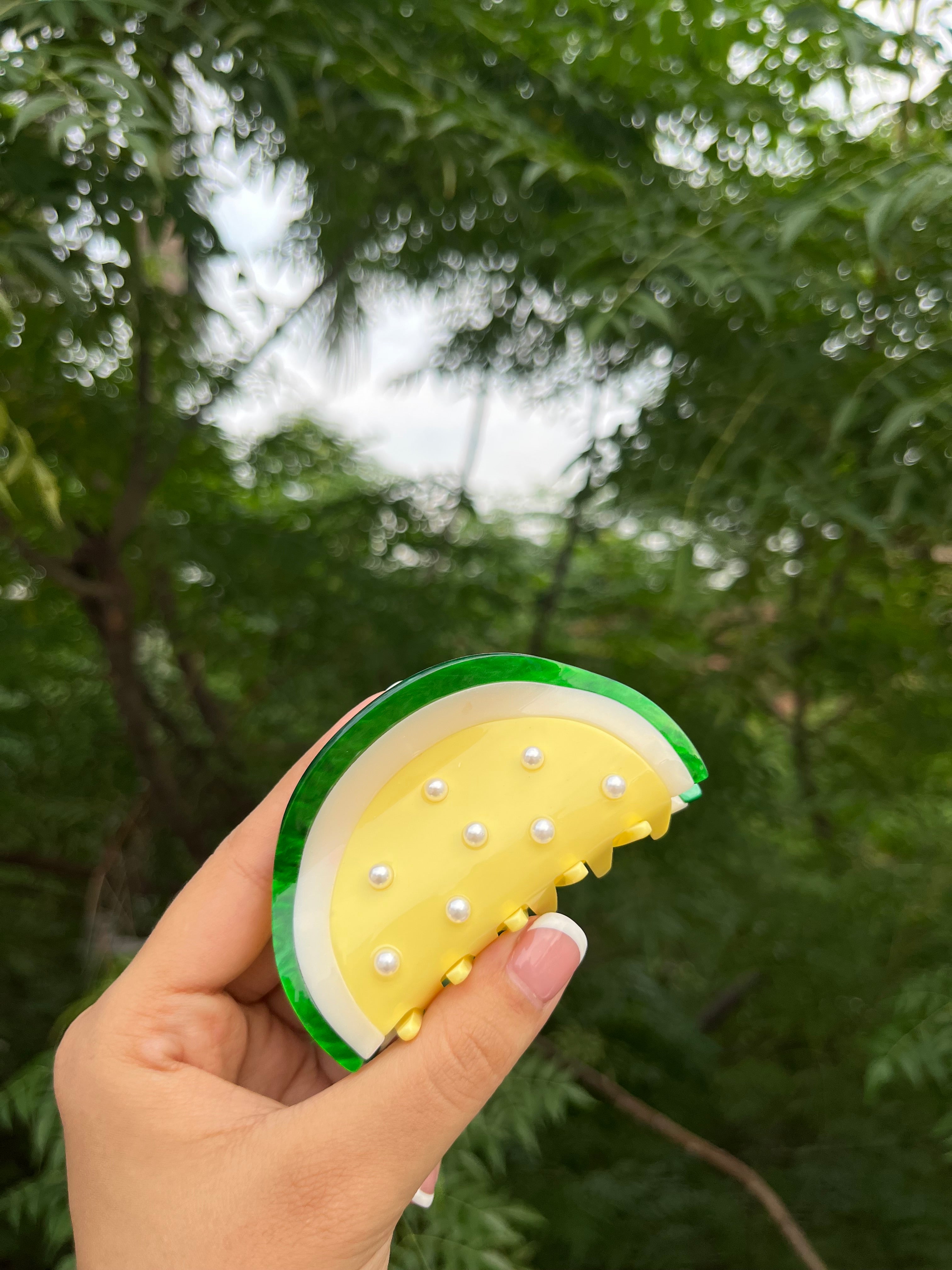 Lemon Pearl Embellished Hair Claw | Pinteresty Hair Clutcher