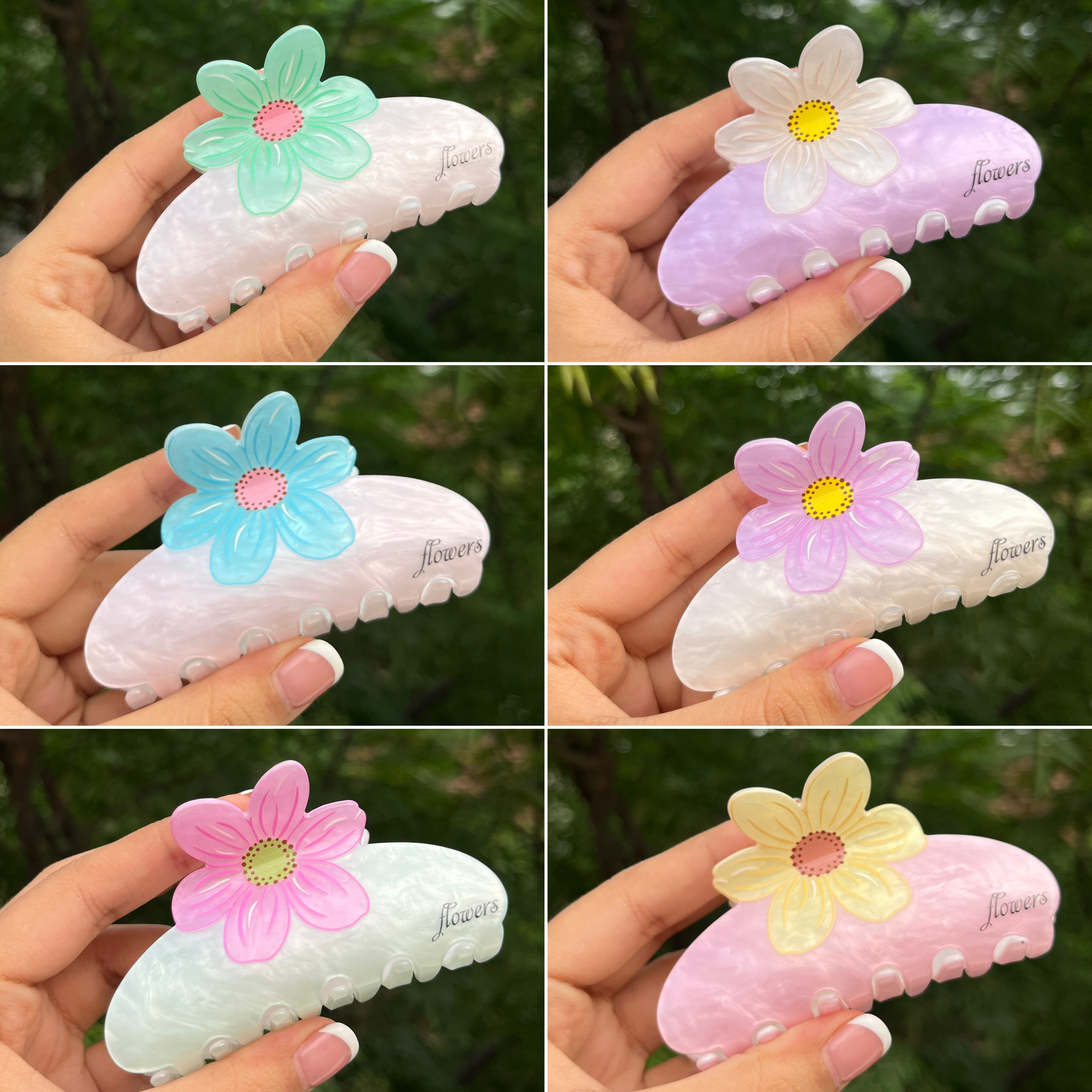 Korean Pastel Daisy Hair Claw | Pinteresty Hair Clutcher - Image 2