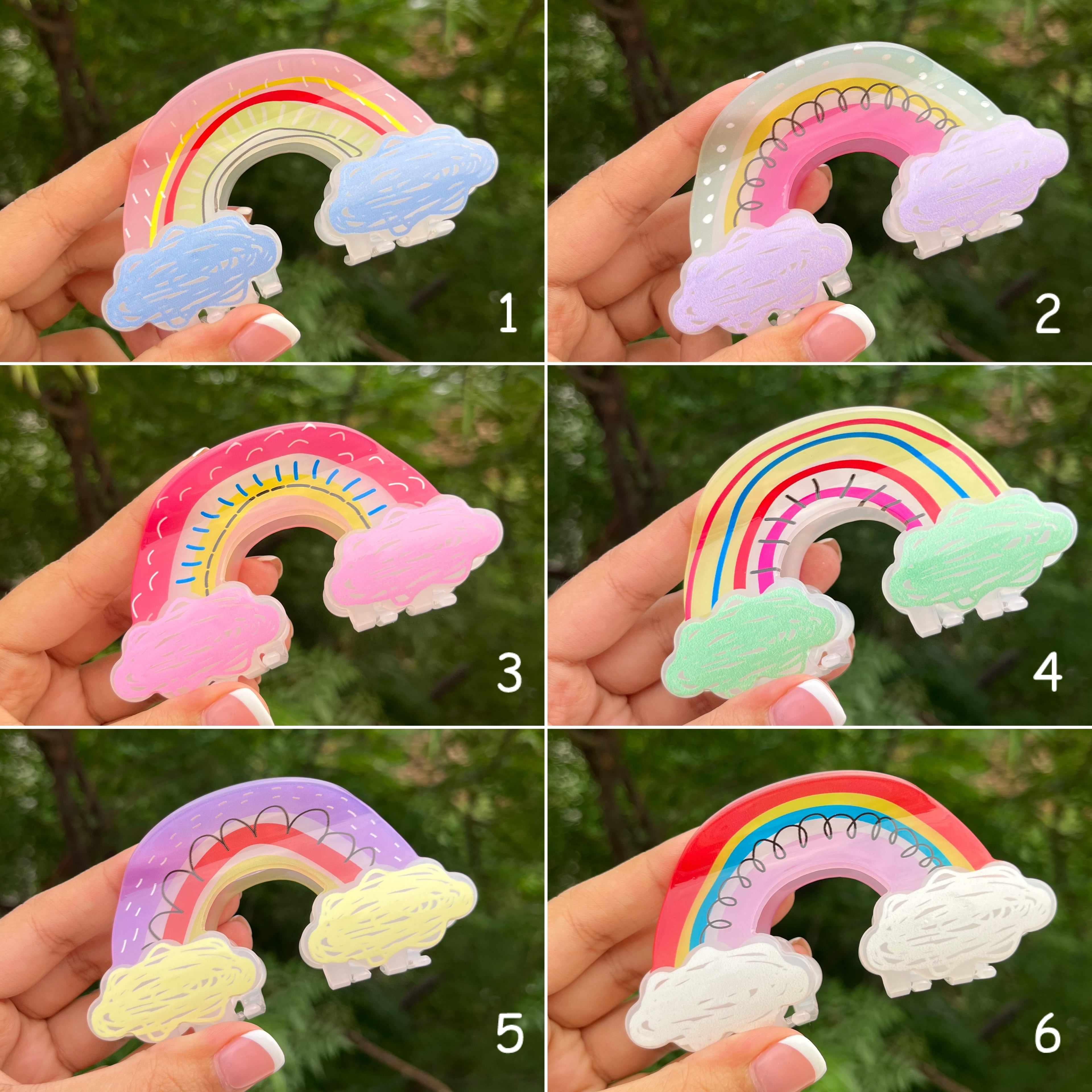 Rainbow Cloud Premium Big Size Hair Claw | Pinteresty Clutcher