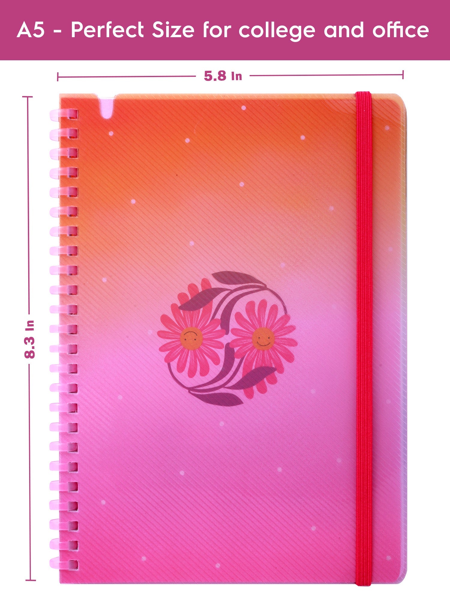 A5 Soft Spiral Bound Notebook with Pen (Orange) - Radiant Joy - Image 6