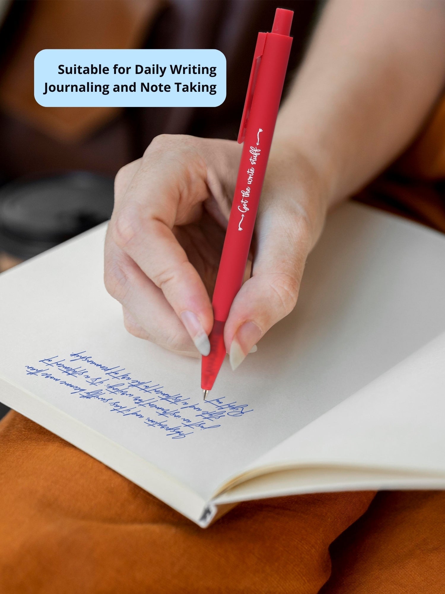 A5 Soft Spiral Bound Notebook with Pen (Orange) - Radiant Joy - Image 7