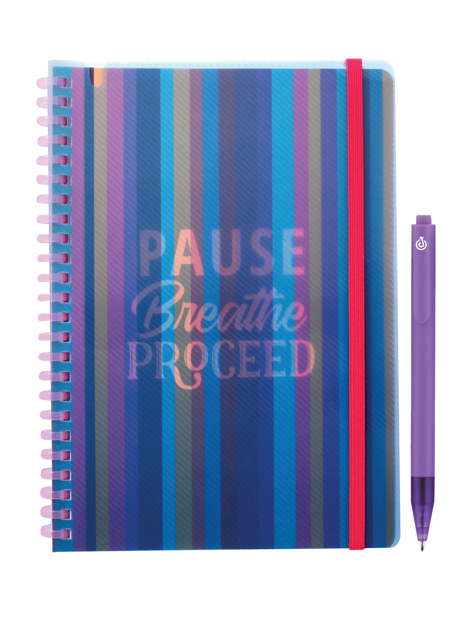 A5 Soft Spiral Bound Notebook with Pen (Purple) - Peaceful Pause - Image 12