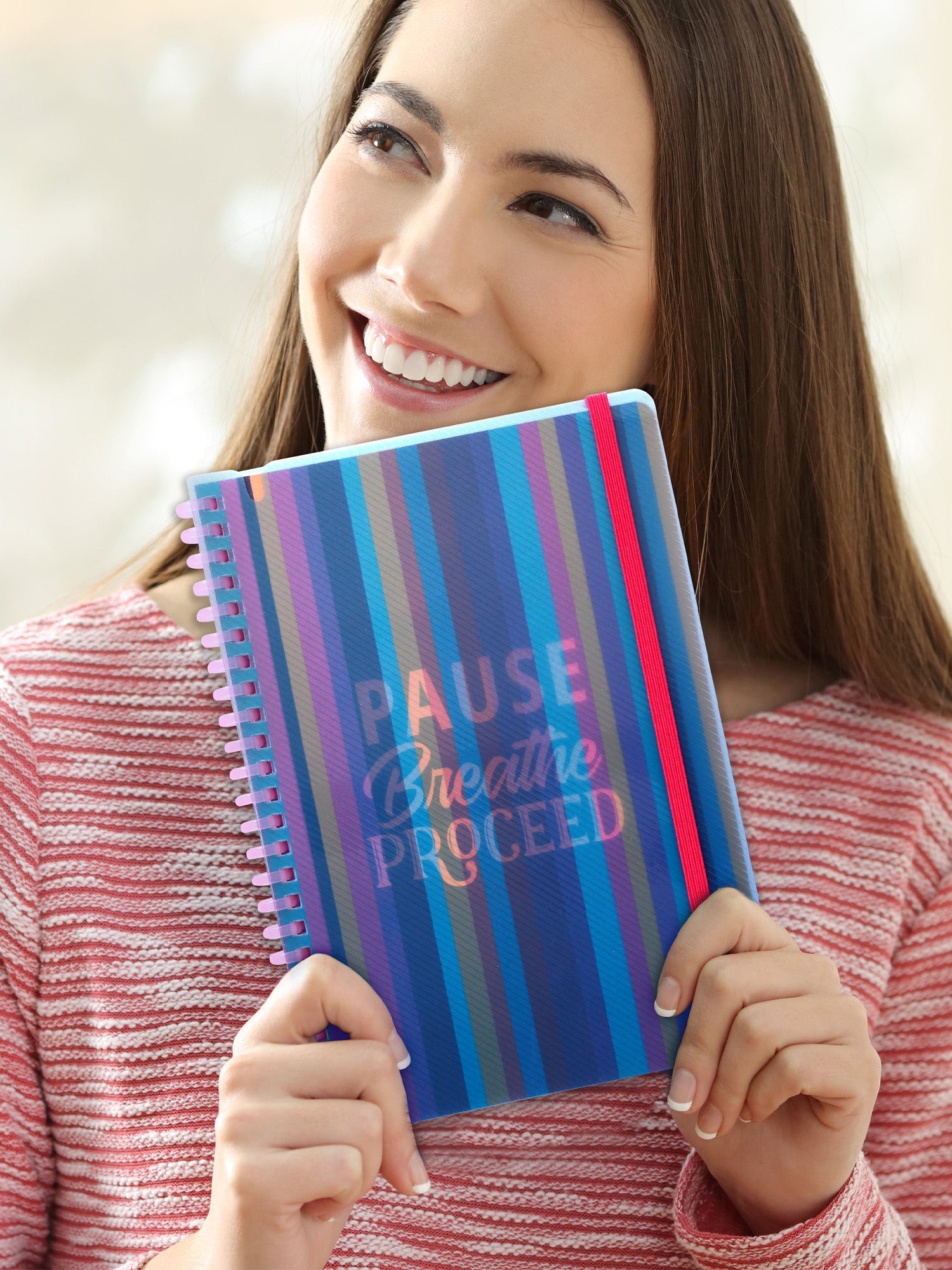 A5 Soft Spiral Bound Notebook with Pen (Purple) - Peaceful Pause - Image 2