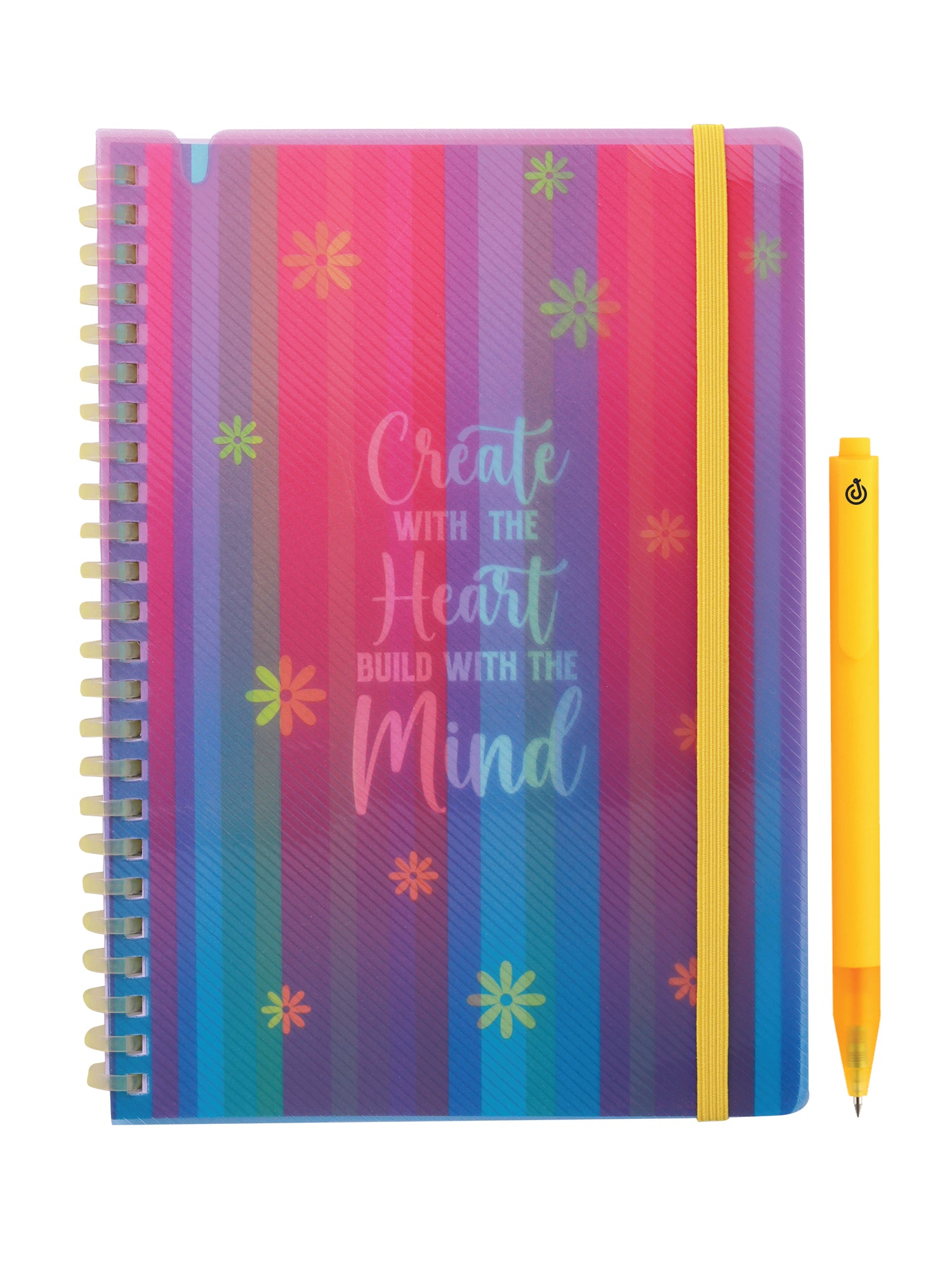 A5 Soft Spiral Bound Notebook with Pen (Yellow) - Heart & Mind - Image 12
