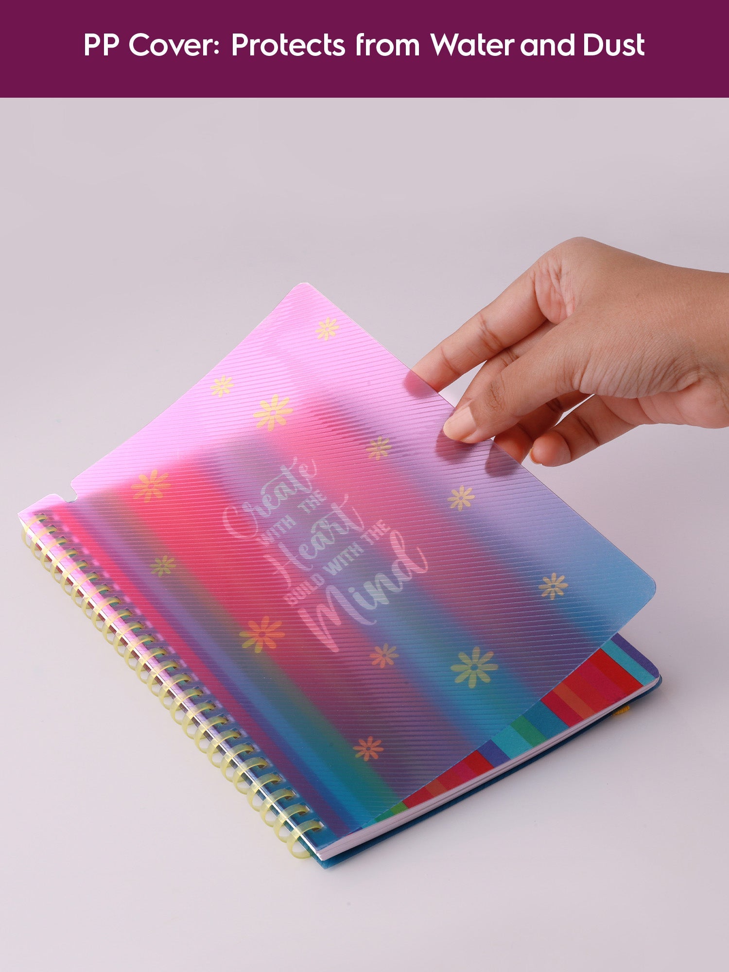 A5 Soft Spiral Bound Notebook with Pen (Yellow) - Heart & Mind - Image 3