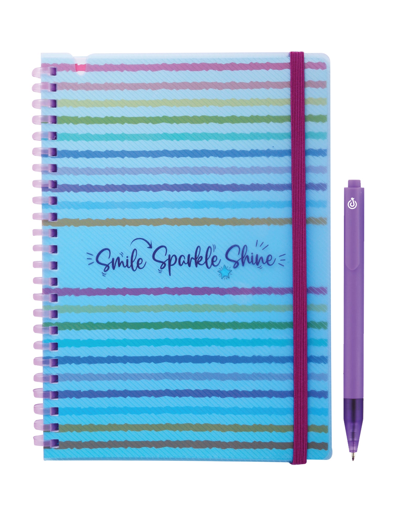 A5 Soft Spiral Bound Notebook with Pen (Purple) - Bright Beam - Image 12