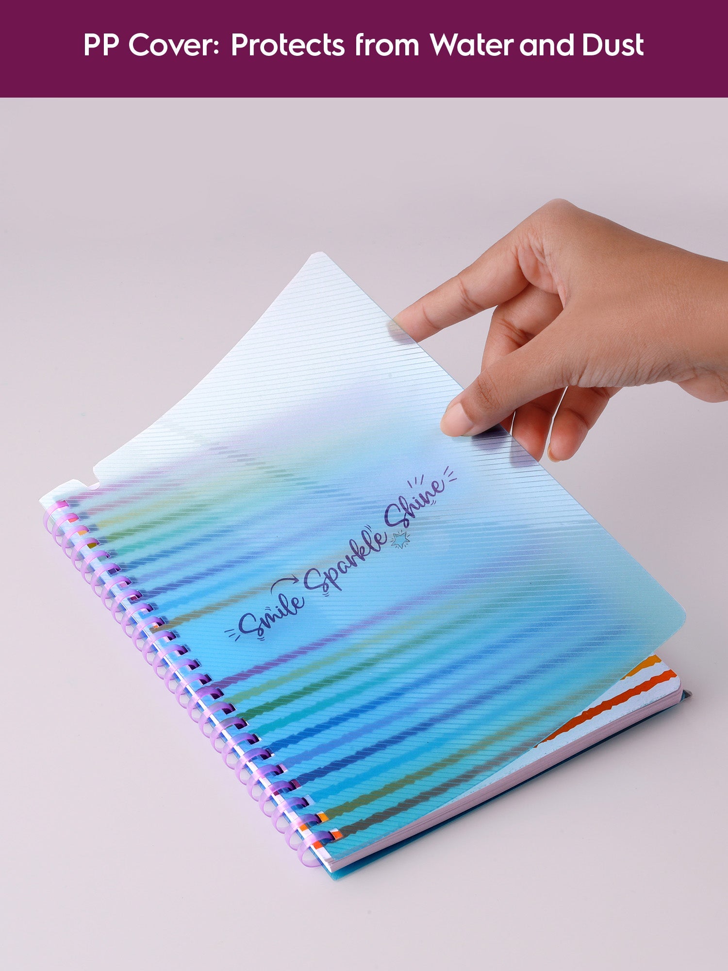 A5 Soft Spiral Bound Notebook with Pen (Purple) - Bright Beam - Image 3