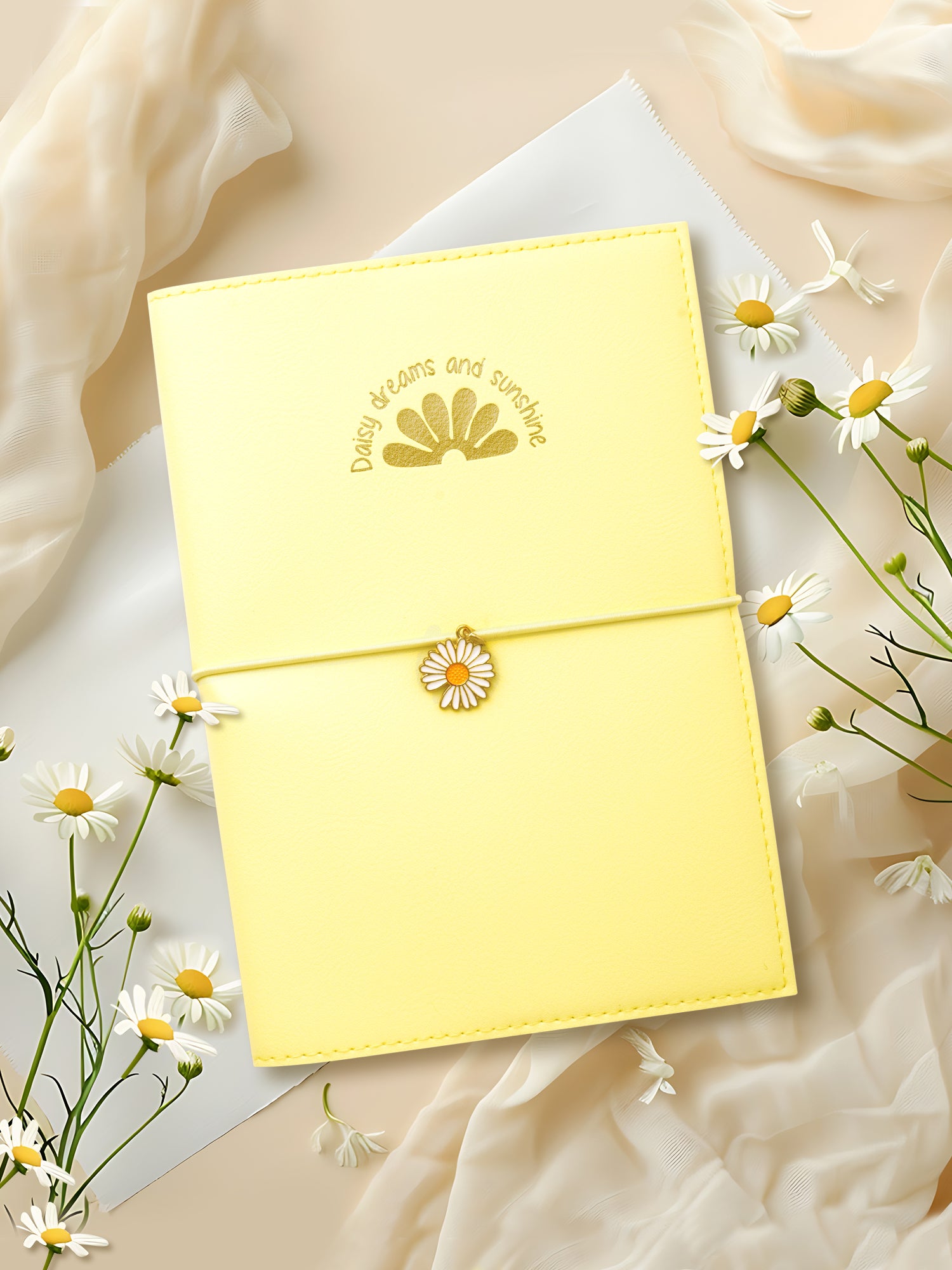 B6 Refillable Journal Notebook - Daisy Bloom (Yellow) - Image 2