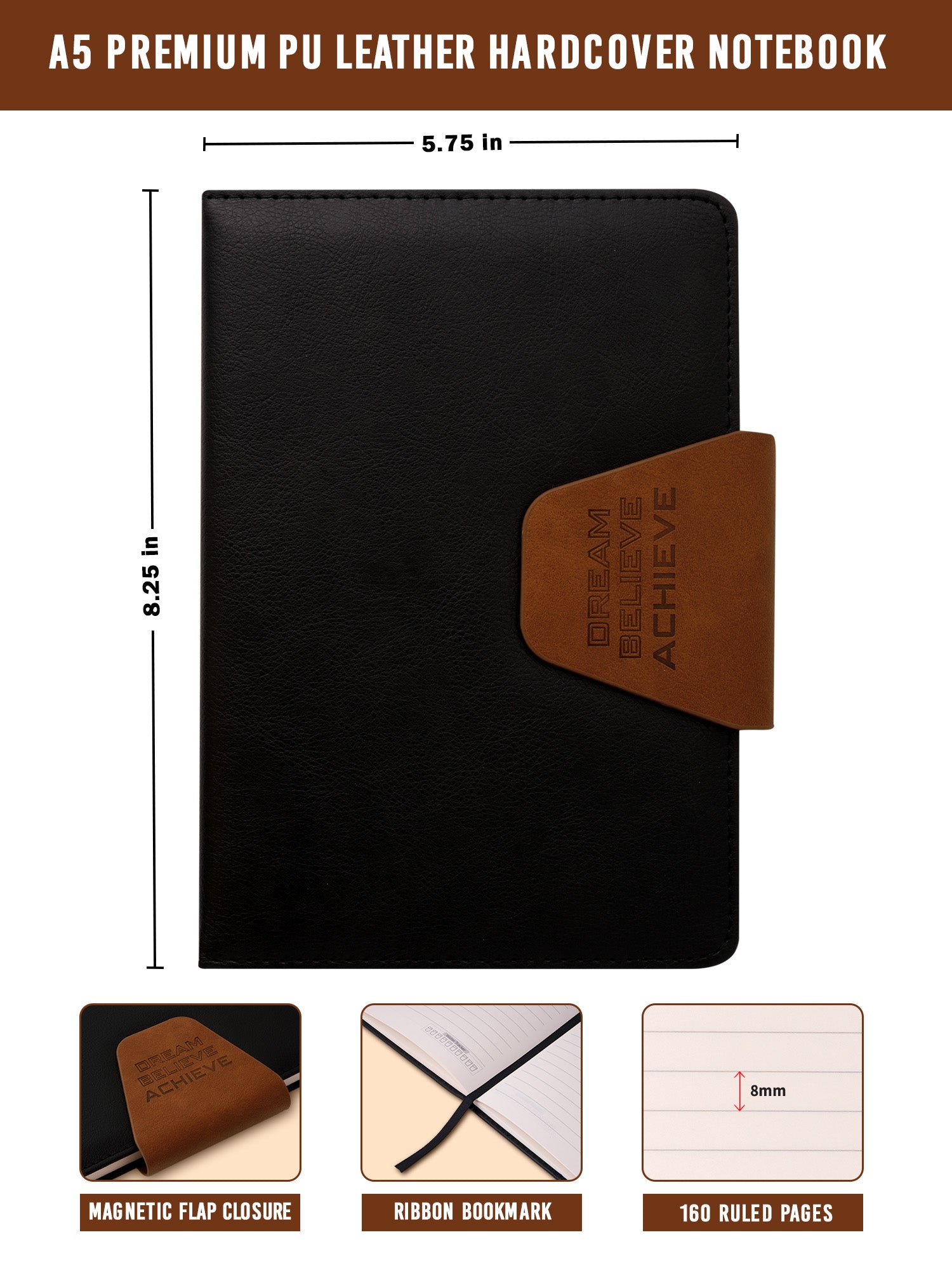 A5 Premium Executive Notebook - Pro Elite 4 (Black) - Image 3