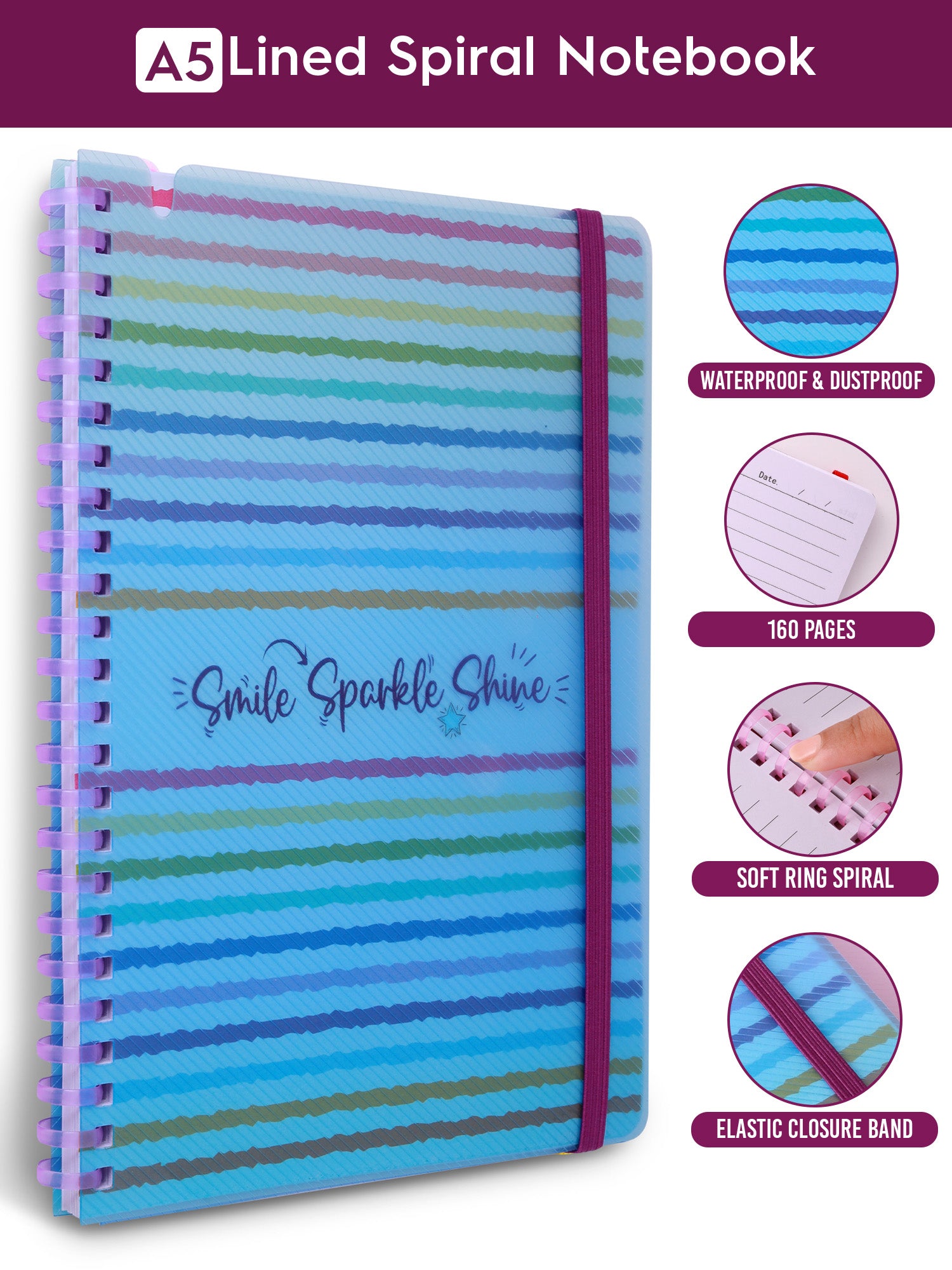 A5 Soft Spiral Bound Notebook - Bright Beam - Image 4