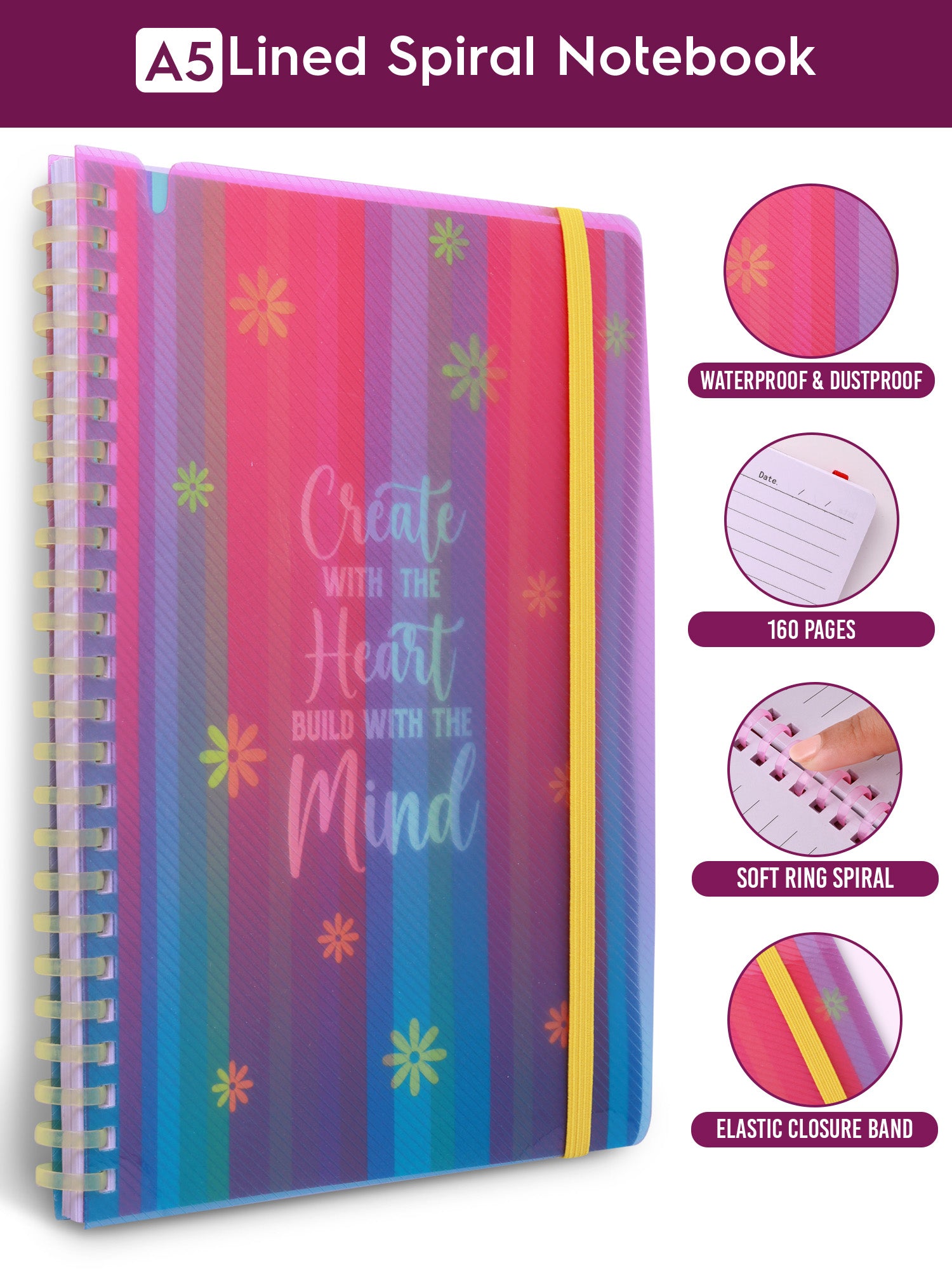 A5 Soft Spiral Bound Notebook - Heart & Mind - Image 4