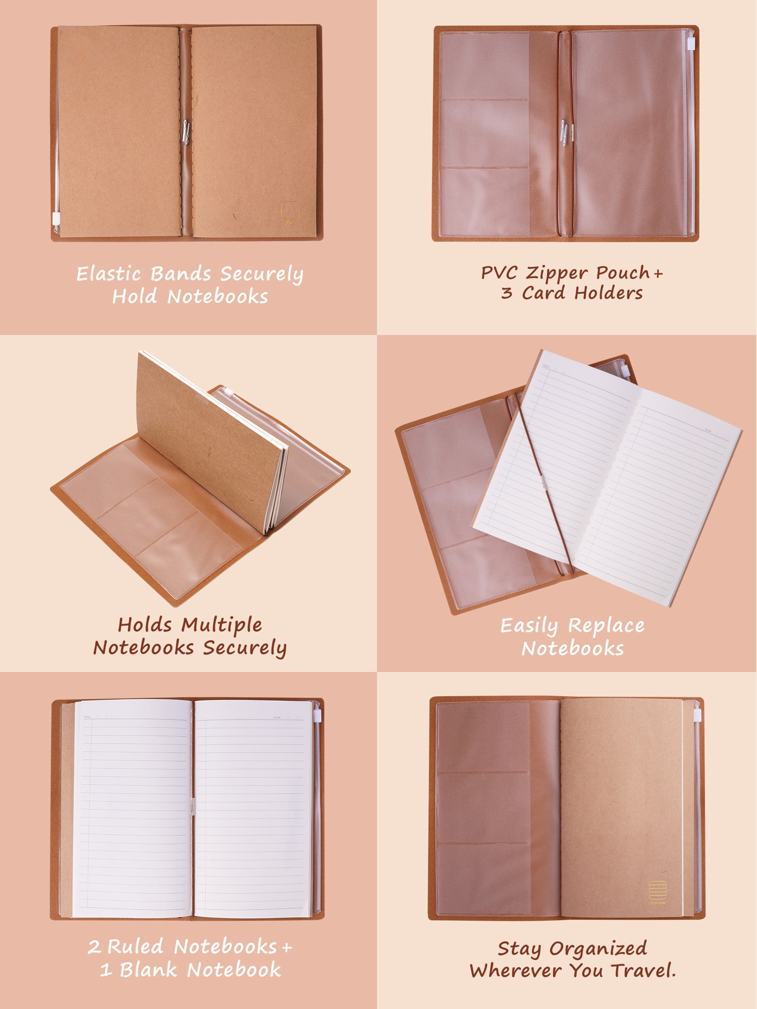 A5 Refillable Travel Journal - Blush Forest - Image 4