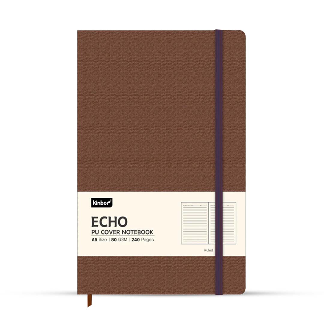 Kinbor Echo PU Cover A5 Ruled Notebook - Image 2