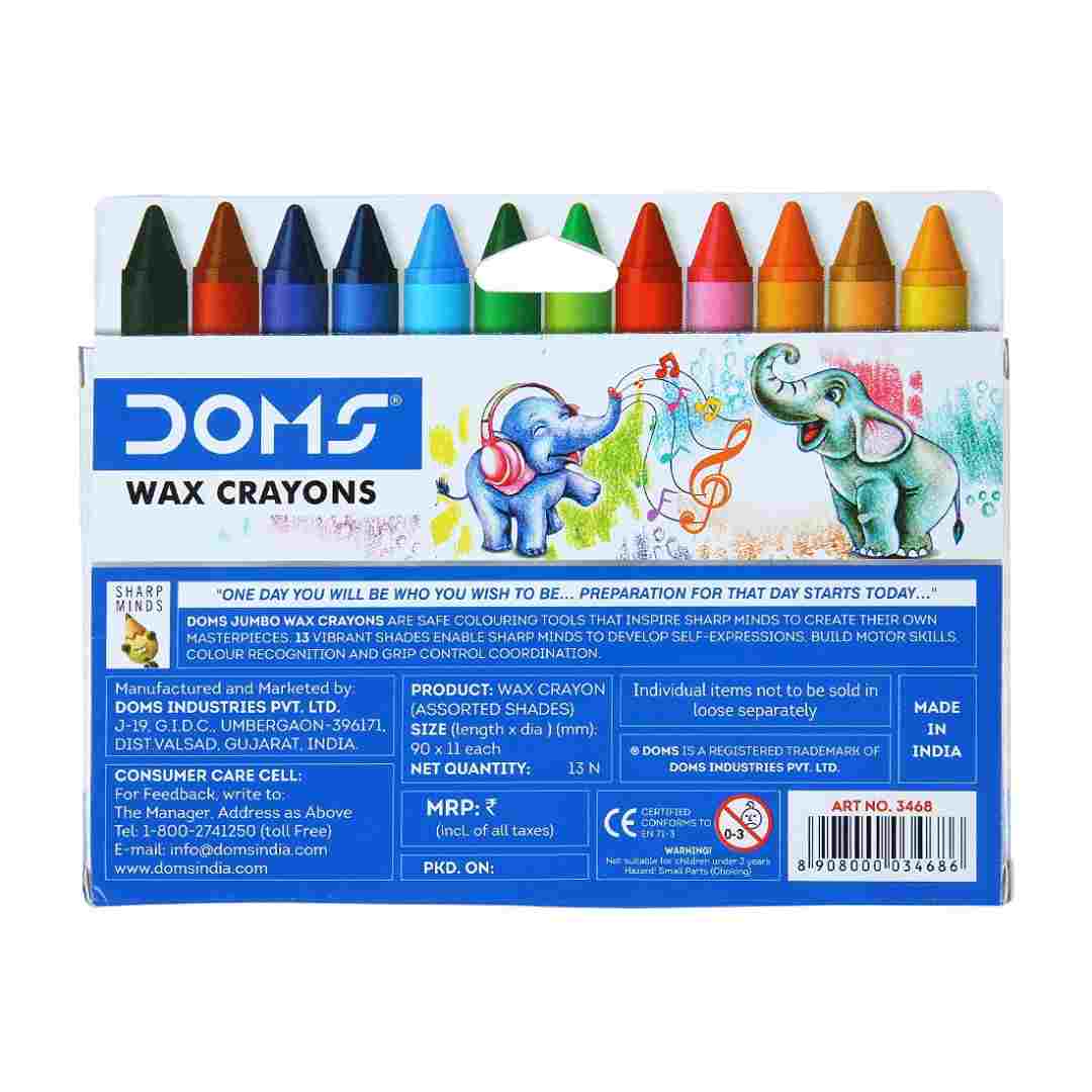 Doms Jumbo Wax Crayons Set of 12 - 3468 - Image 4