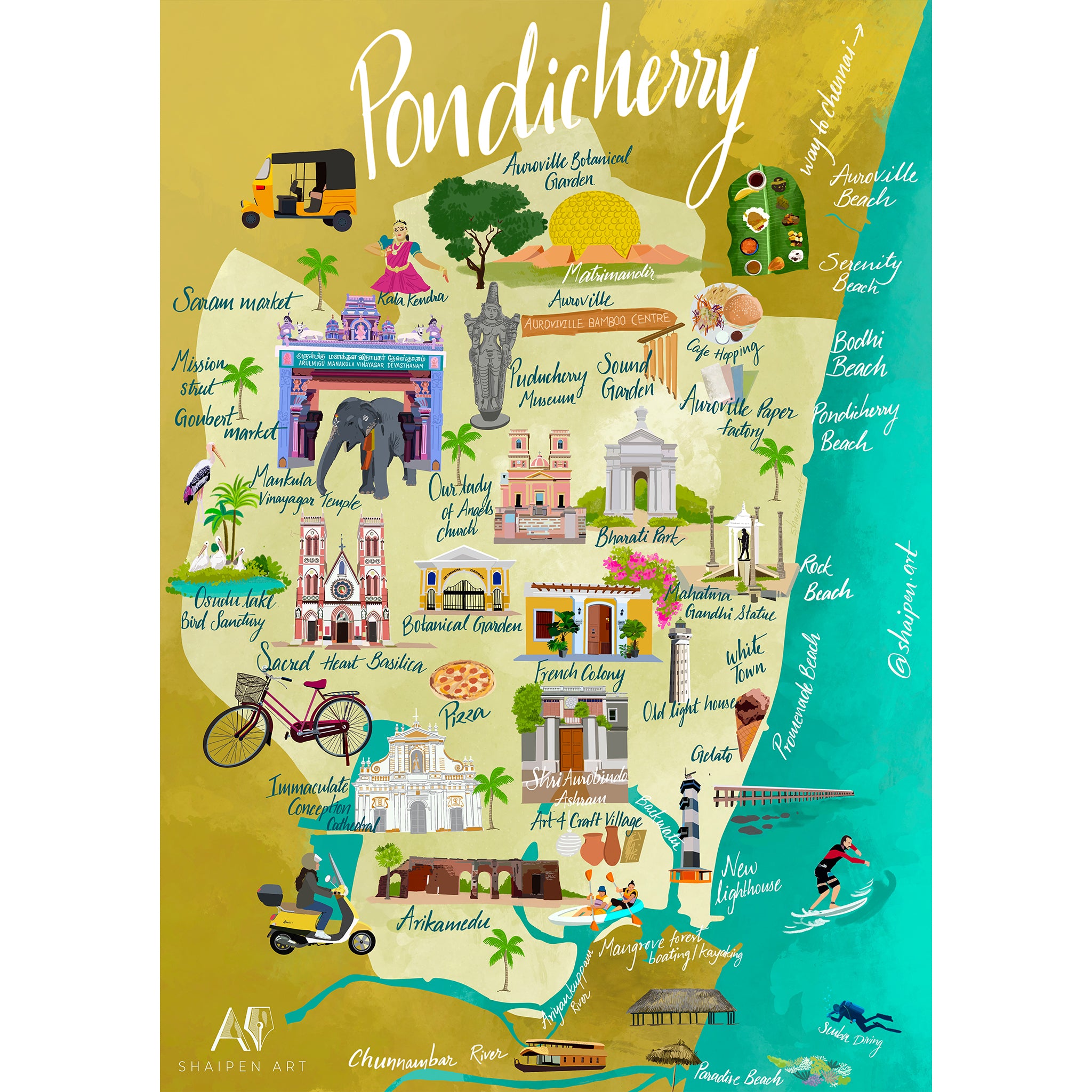 Pondicherry tourist Map - Image 2