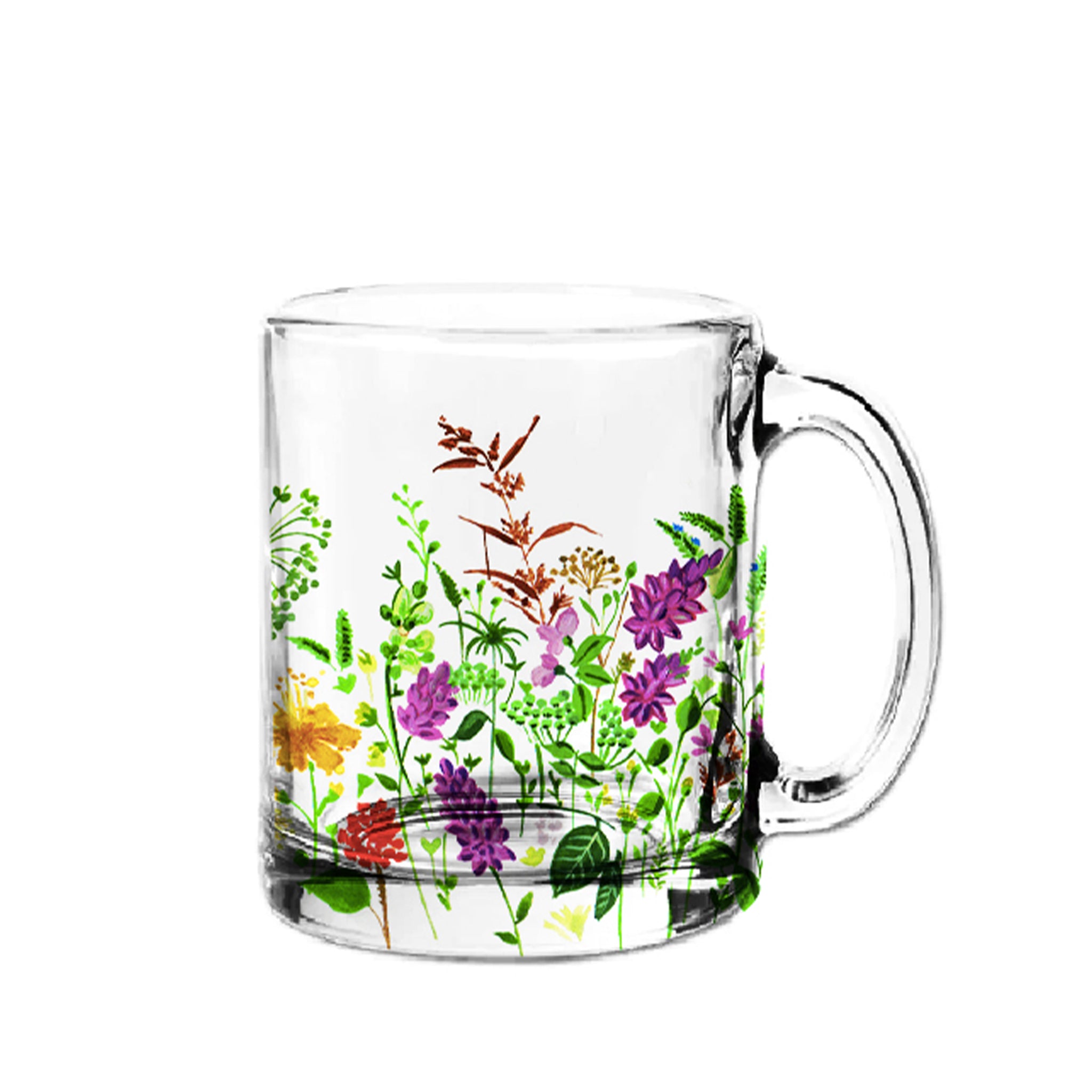 Wild Violets- Glass Mug - Image 3