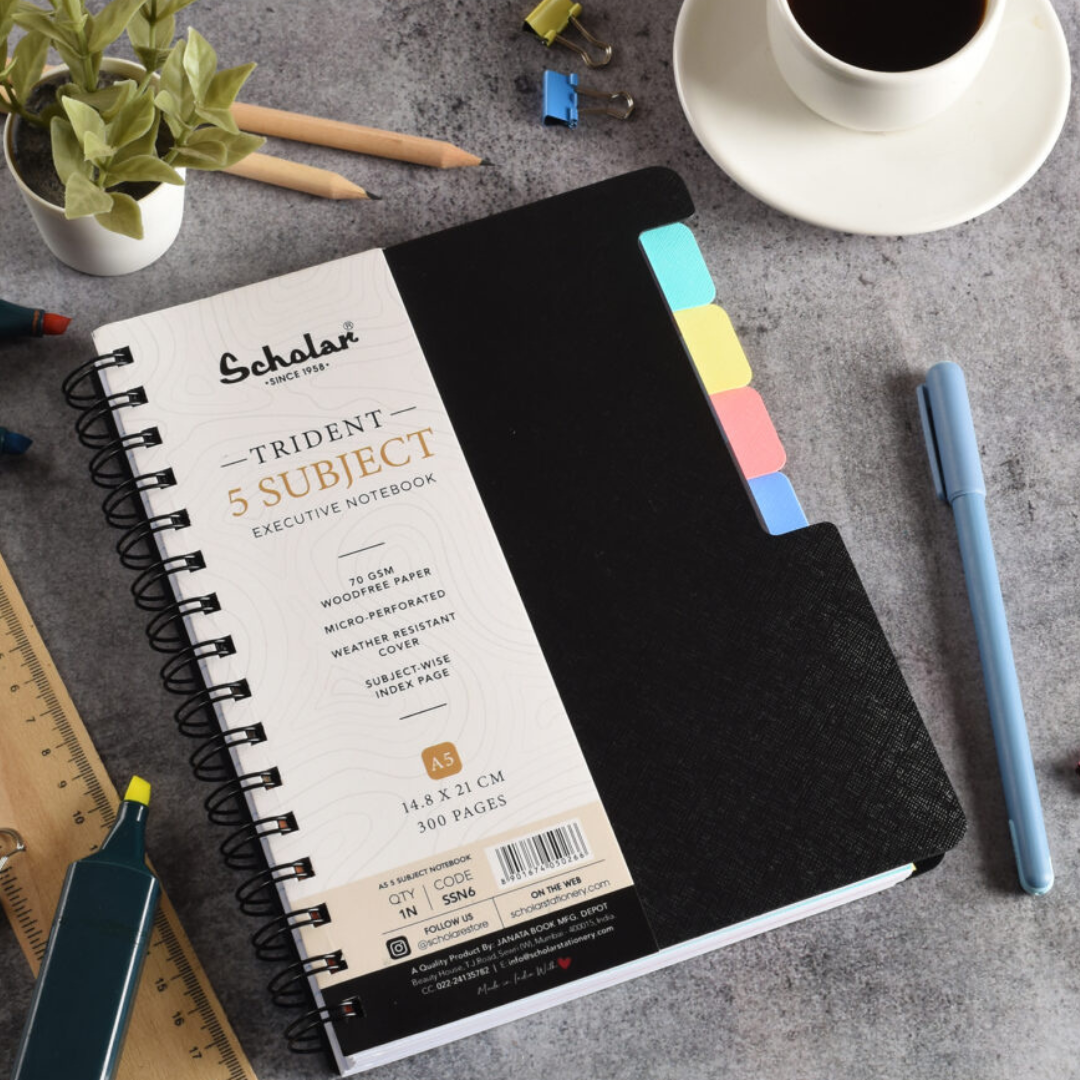 Scholar Trident A5 Five Subject Ruled Notebook - Image 2
