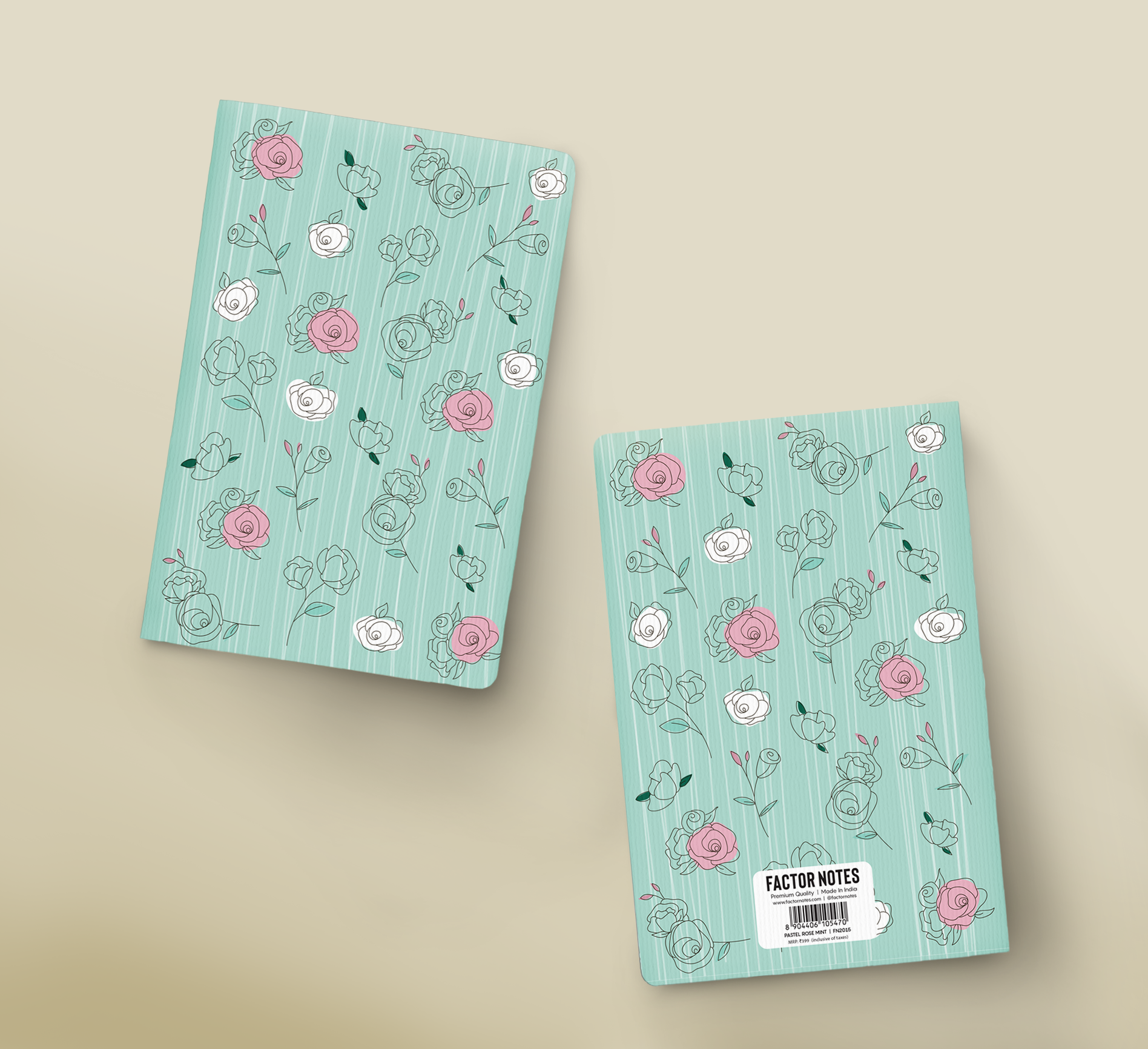 The Pastel Mint Roses: Plain Notebook - Image 2